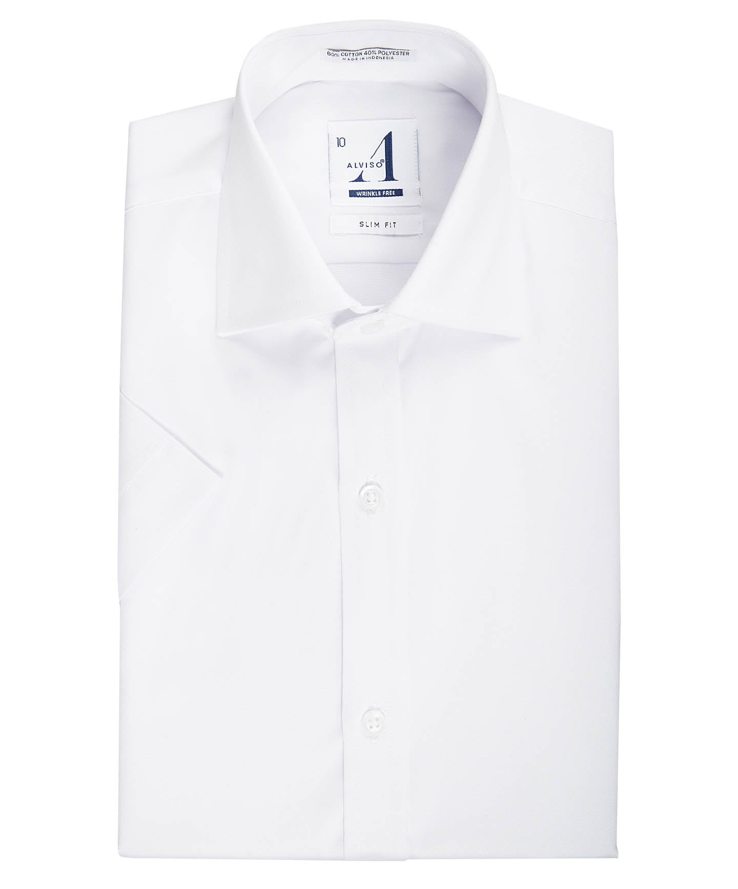 ALVISO Boys Short Sleeve Classic & Husky Fit Solid Whit Cotton Blend Dress Shirt