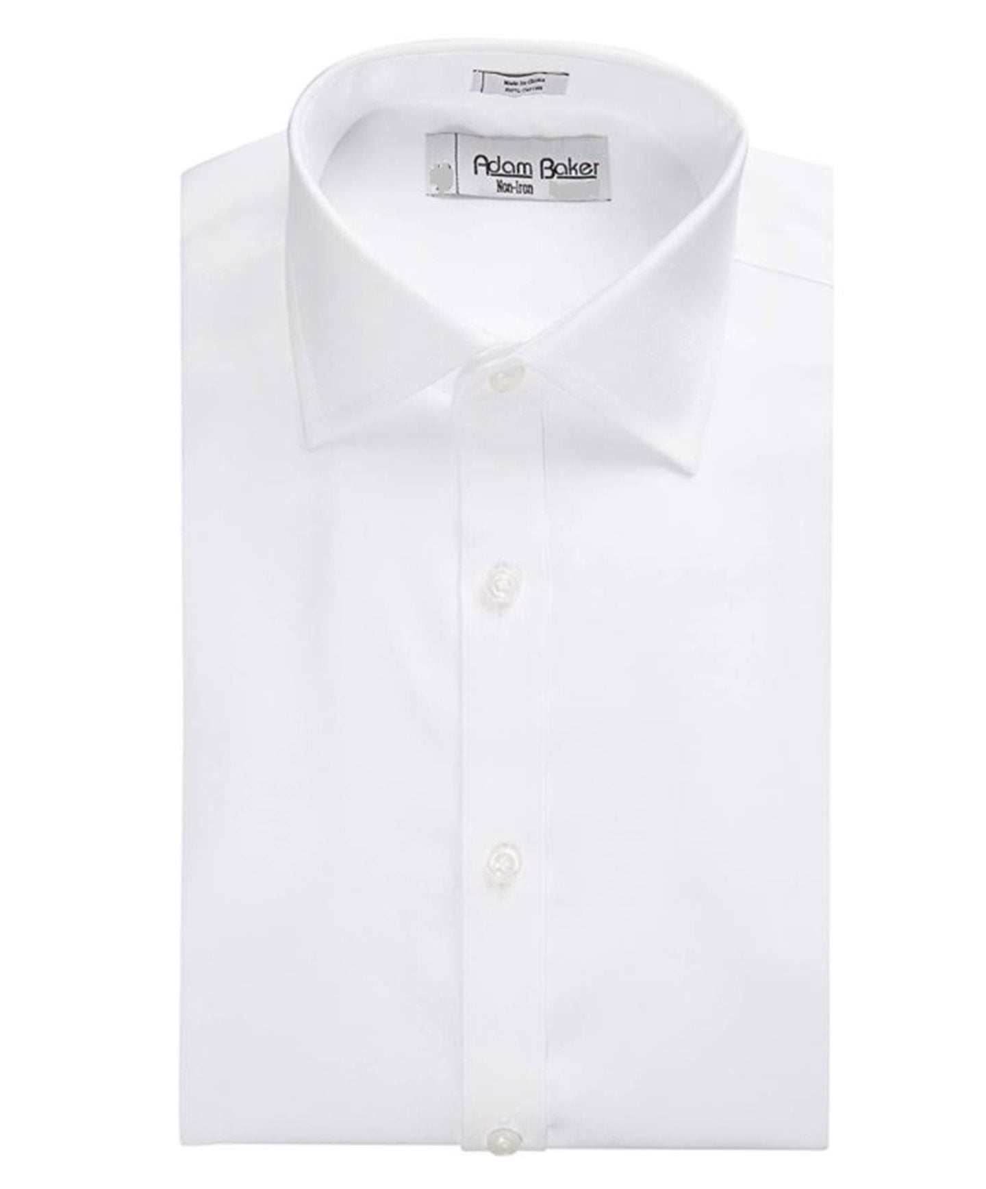 ADAM BAKER Mens 100% Cotton Non Iron Classic Fit Short Sleeve Solid Dress Shirt