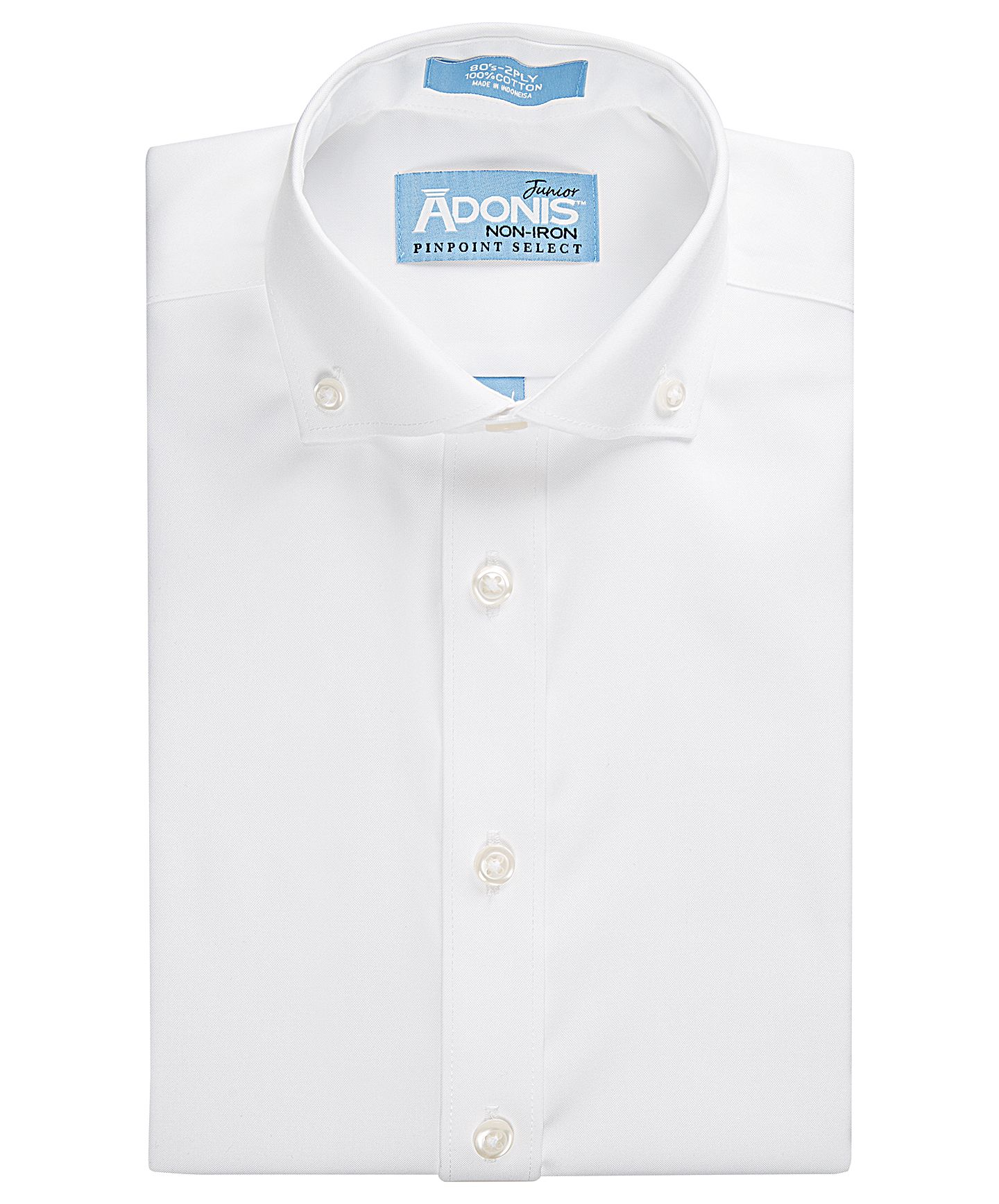 ADONIS Boys Classic Fit Long Sleeve Button Collar Cotton Non Iron Dress Shirt