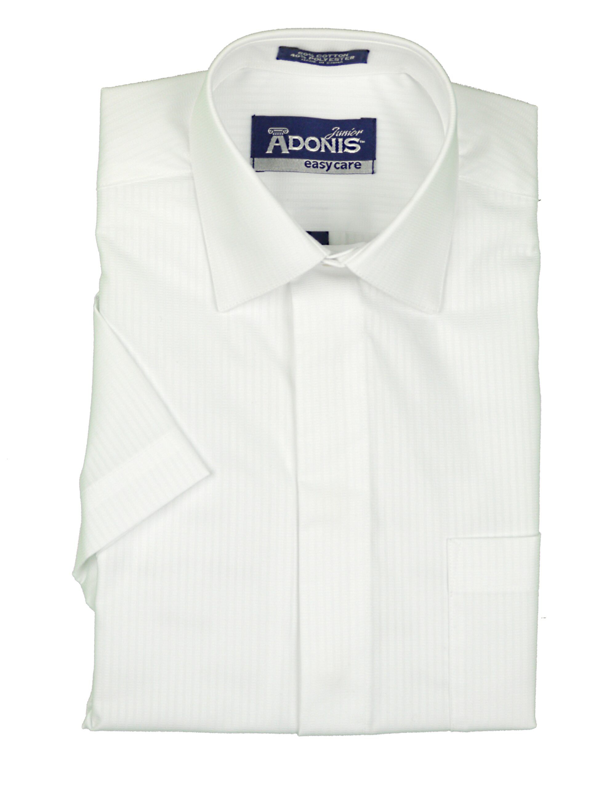 ADONIS Boys Classic Fit Short Sleeve  Non Iron London Stripe White Dress Shirt