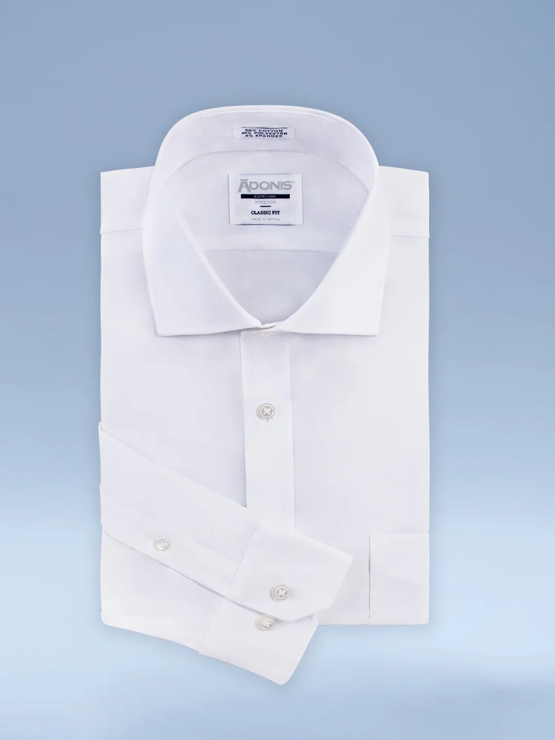 ADONIS BOYS STRETCH CLASSIC FIT LONG SLEEVE SOLID WHITE COTTON BLEND DRESS SHIRT