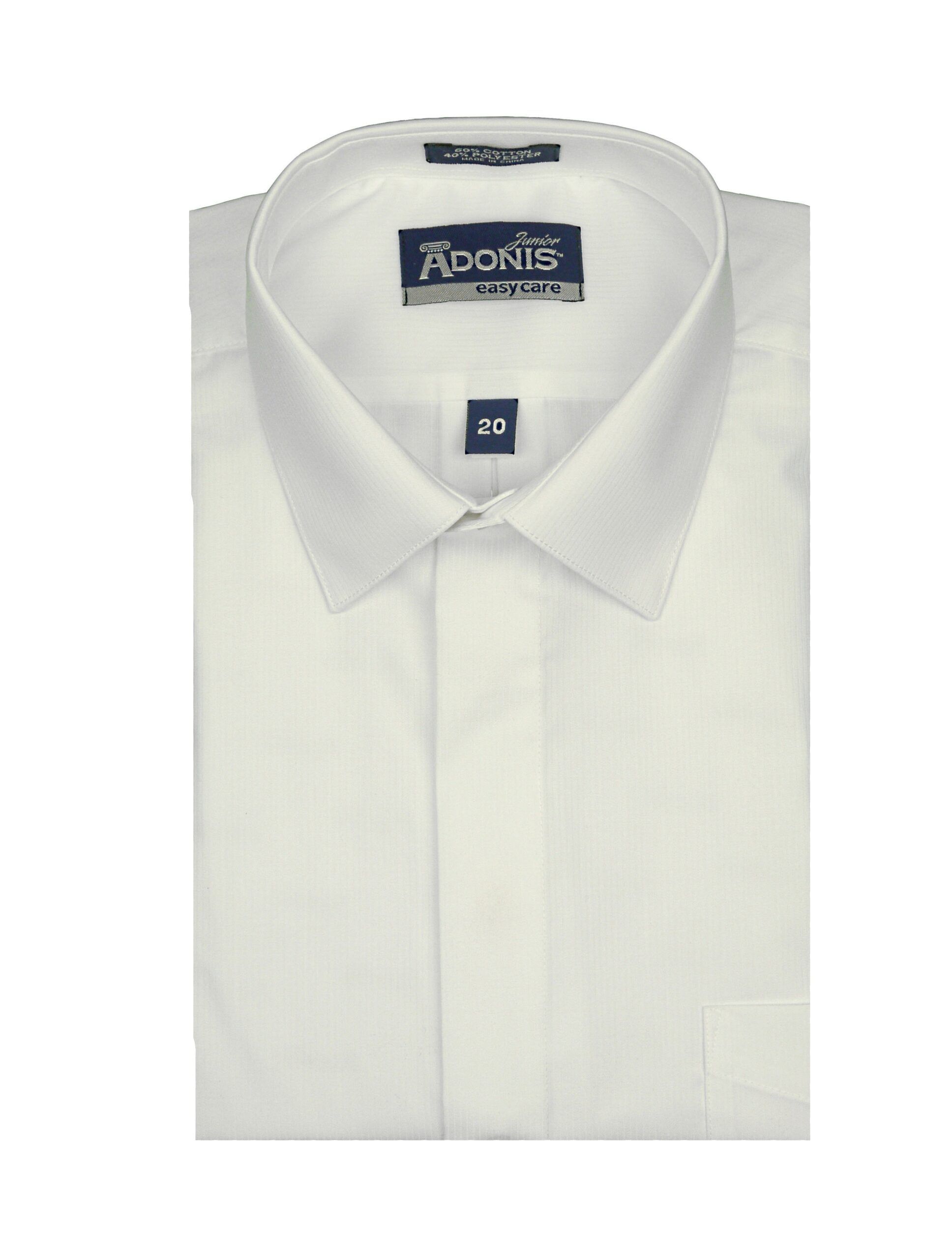 ADONIS BOYS CLASSIC FIT COTTON BLEND WHITE BARS DESIG LONG SLEEVE DRESS SHIRT