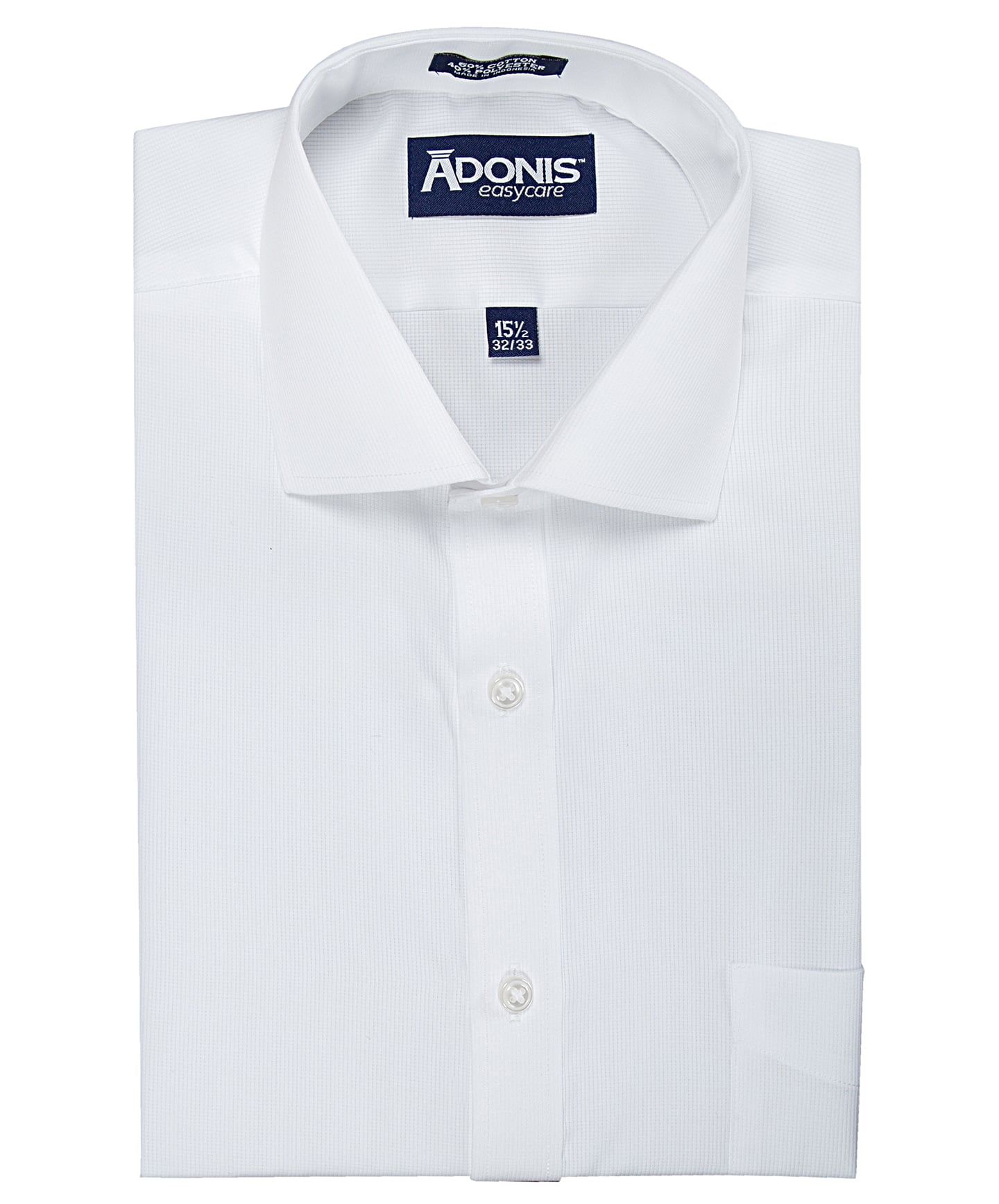 ADONIS Men Classic Fit Long Sleeve Wrinkle Free Stylish Pique Dress Shirt