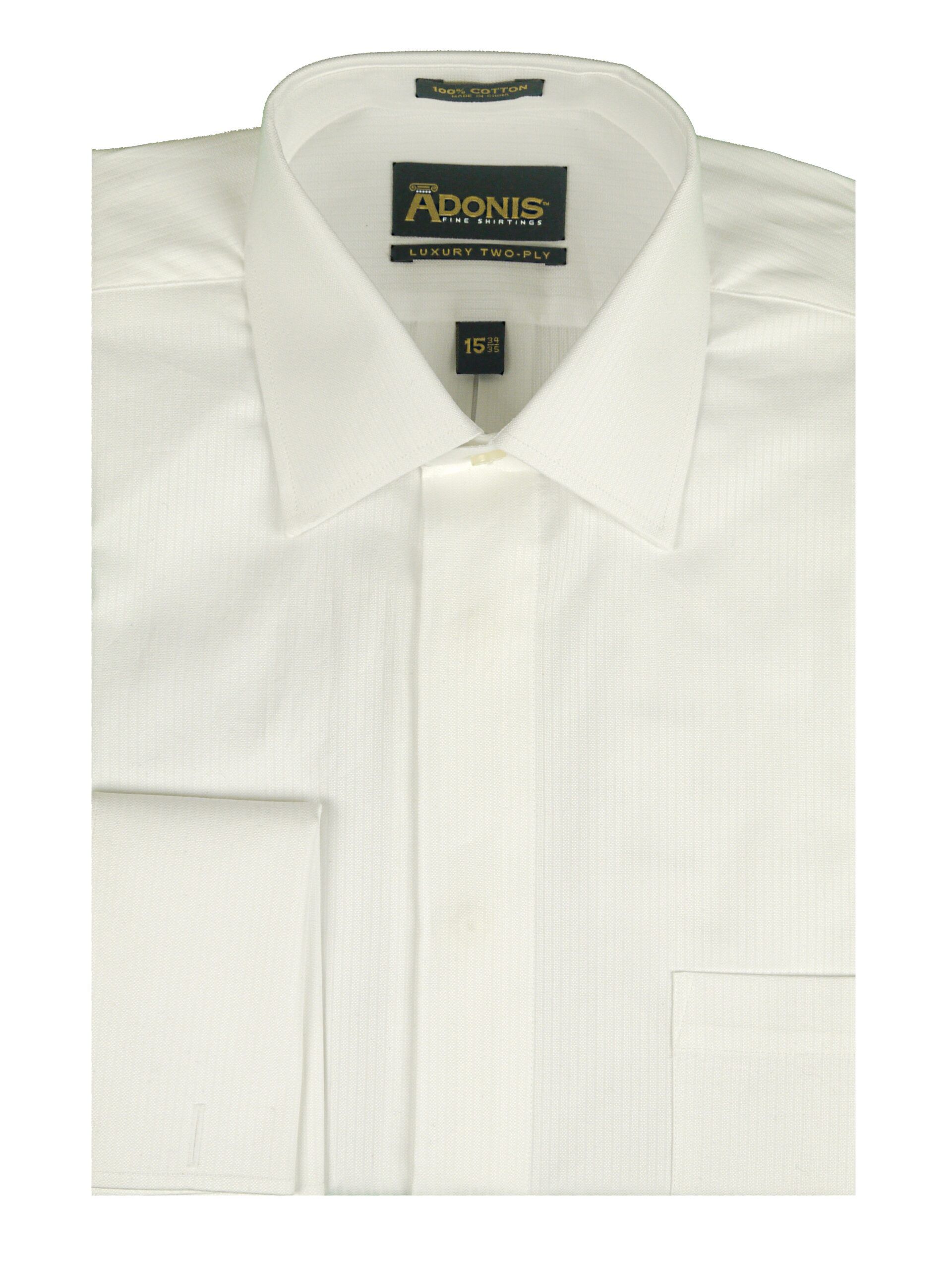 ADONIS MENS Classic Fit French Cuff Textured White Dress Shirt 100% Cotton - Boytique % ADONIS MENS Classic Fit French Cuff Textured White Dress Shirt 100% Cotton - Boytique %