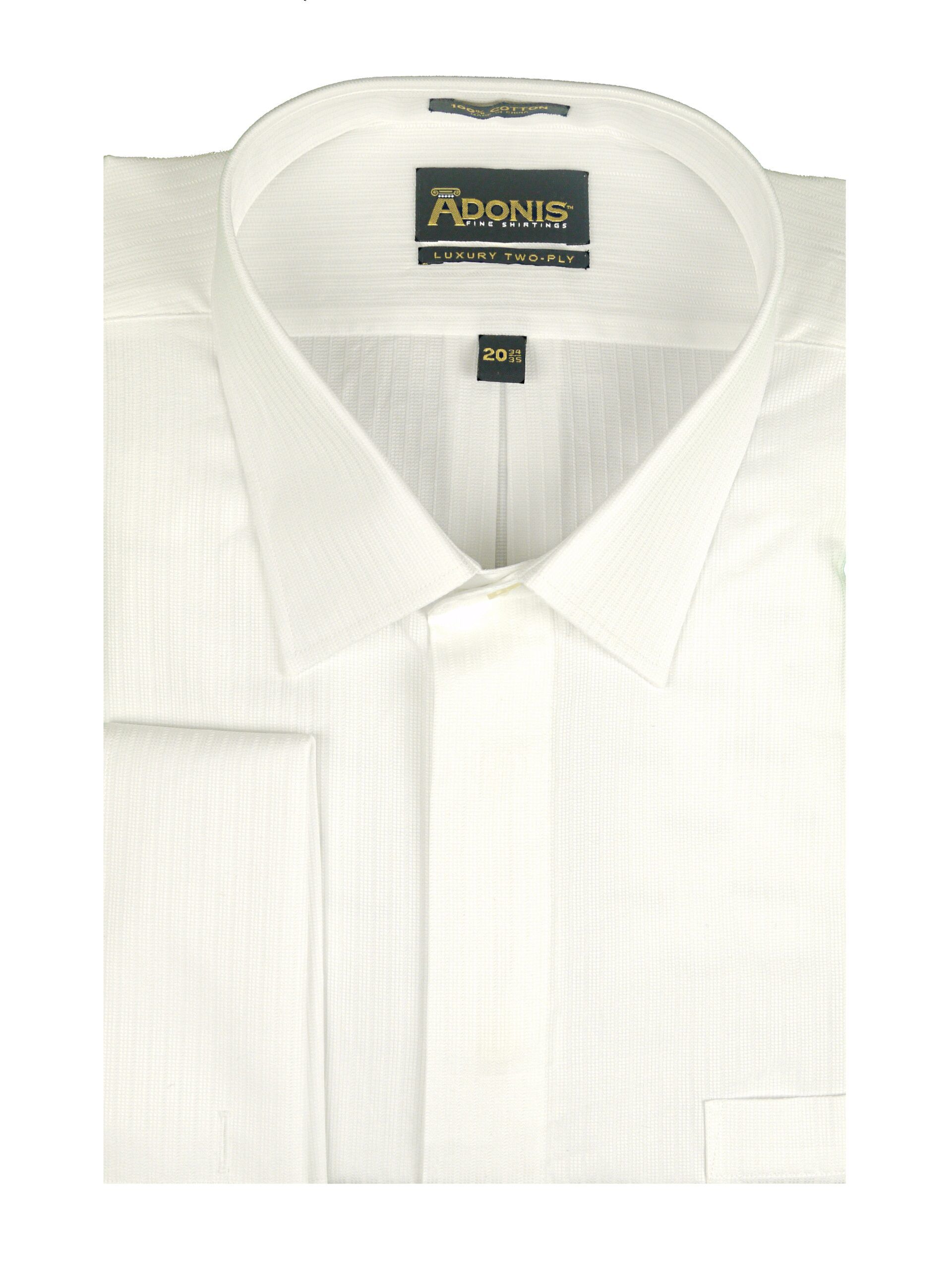 ADONIS Mens Classic Fit French Cuff Triple Stripe Button Dress Shirt