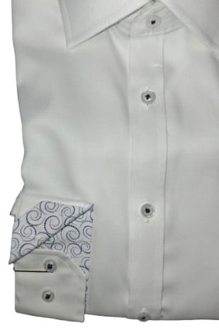ALVISO BOYS CLASSIC FIT COTTON LONG SLEEVES CONTRAST DRESS SHIRT - Image 3