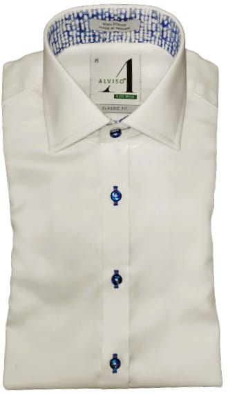 ALVISO BOYS CLASSIC FIT LONG SLEEVE CONTRAST COTTON NON-IRON DRESS SHIRT- 4505