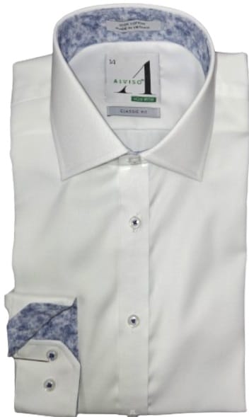 ALVISO BOYS HUSKY FIT COTTON LONG SLEEVES CONTRAST DRESS SHIRT