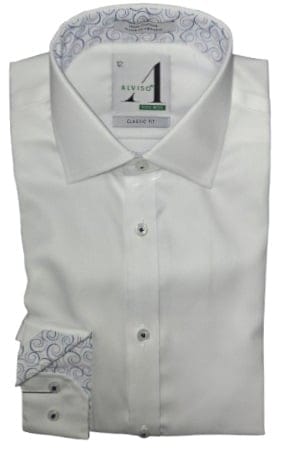 ALVISO BOYS HUSKY FIT COTTON LONG SLEEVES CONTRAST DRESS SHIRT