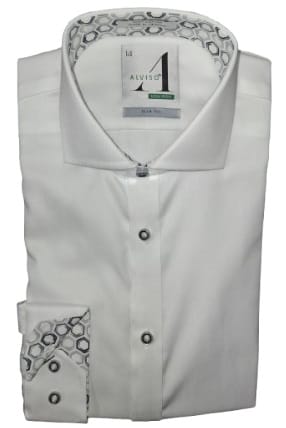 ALVISO BOYS LONG SLEEVE CLASSIC FIT COTTON CONTRAST NON-IRON DRESS SHIRT