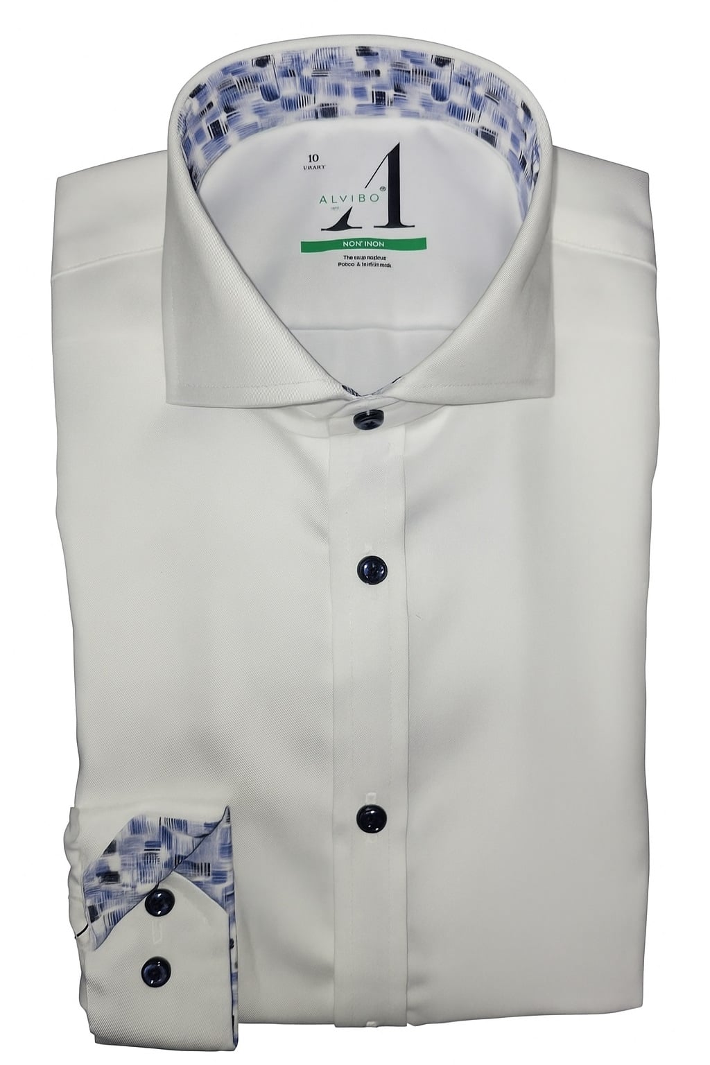 ALVISO BOYS LONG SLEEVE SLIM FIT COTTON CONTRAST NON-IRON DRESS SHIRT