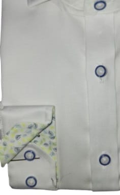 ALVISO BOYS SLIM FIT COTTON LONG SLEEVES CONTRAST DRESS SHIRT - Image 3