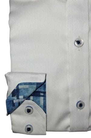 ALVISO BOYS SLIM FIT COTTON LONG SLEEVES CONTRAST DRESS SHIRT - Image 3