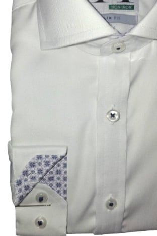 ALVISO BOYS SLIM FIT COTTON LONG SLEEVES CONTRAST DRESS SHIRT - Image 3