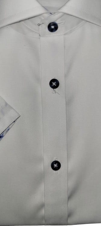 ALVISO BOYS SLIM FIT COTTON SHORT SLEEVES CONTRAST DRESS SHIRT - Image 3
