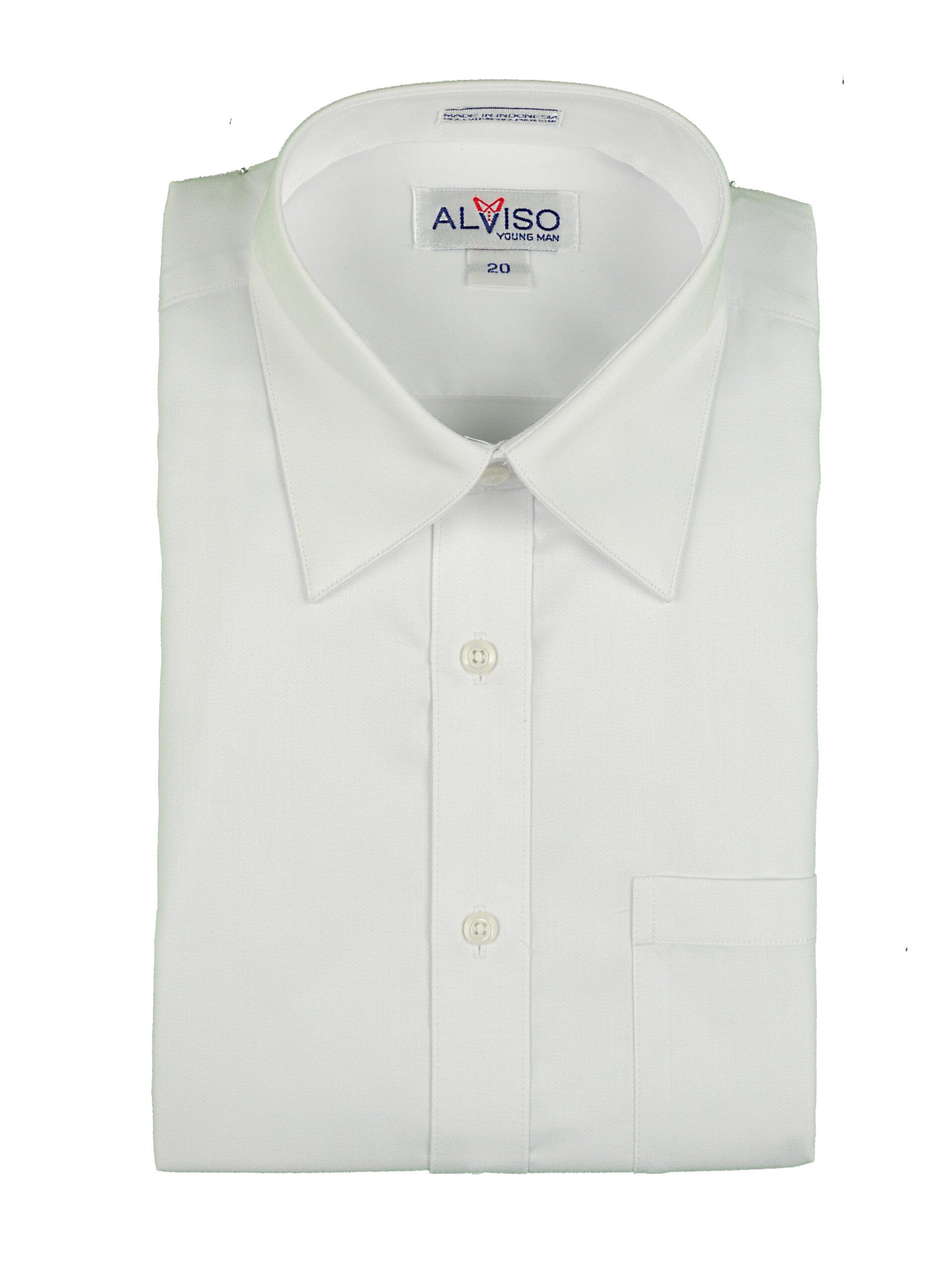 ALVISO Boys Solid White 100% Cotton Long Sleeve Classic Fit Dress Shirt