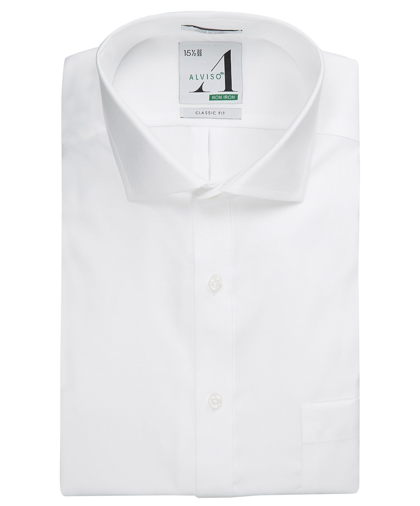 ALVISO Men's Classic Fit Long Sleeve 100% Cotton Non Iron Solid Dress Shirt