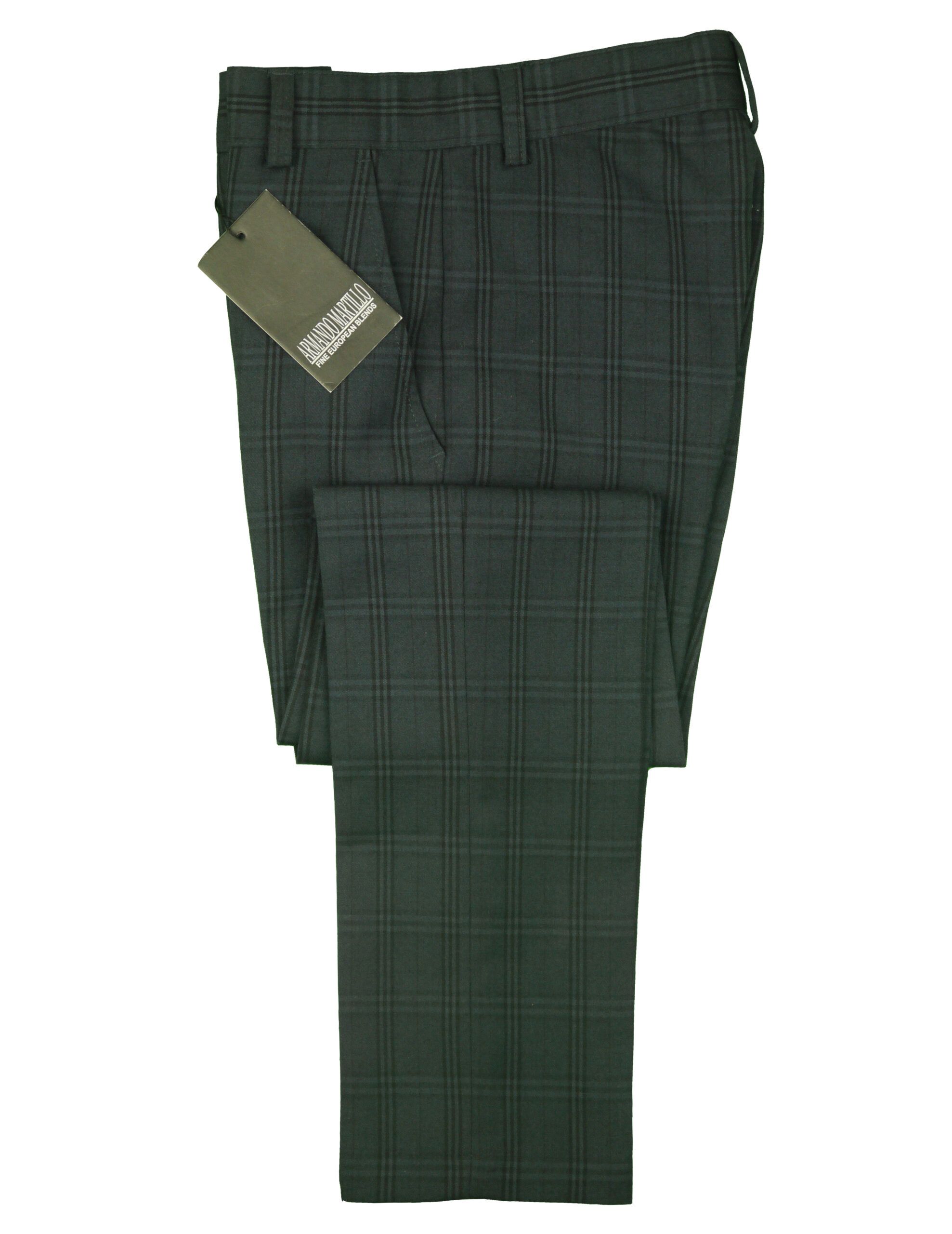 ARMANDO MARTILLO Boys Blue Check Skinny Fit Adjustable Waist Dress Pant