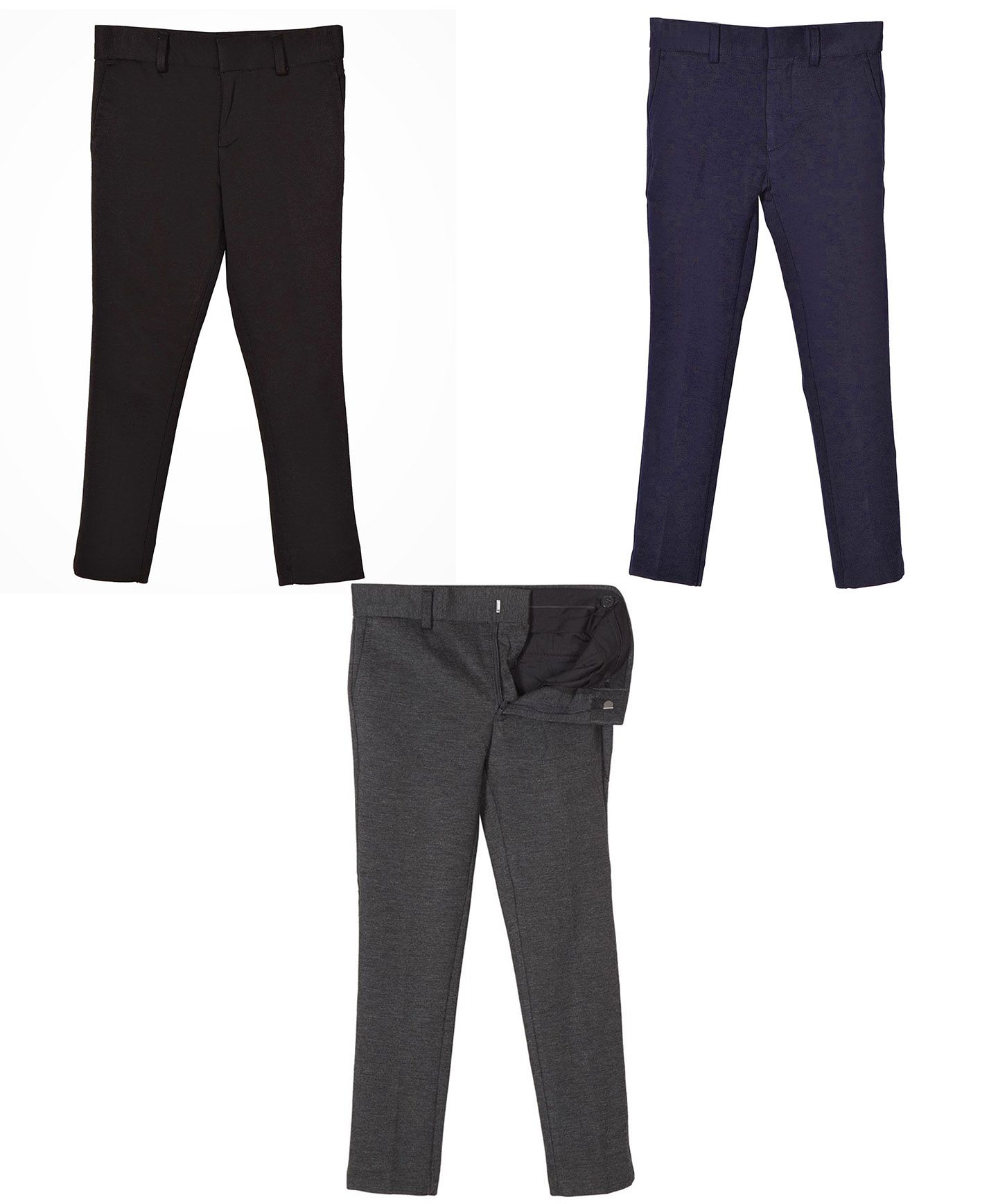 ARMANDO MARTILLO BOYS HUSKY SLIM LEG STRETCH KNIT MICROFIBER BLEND DRESS PANTS