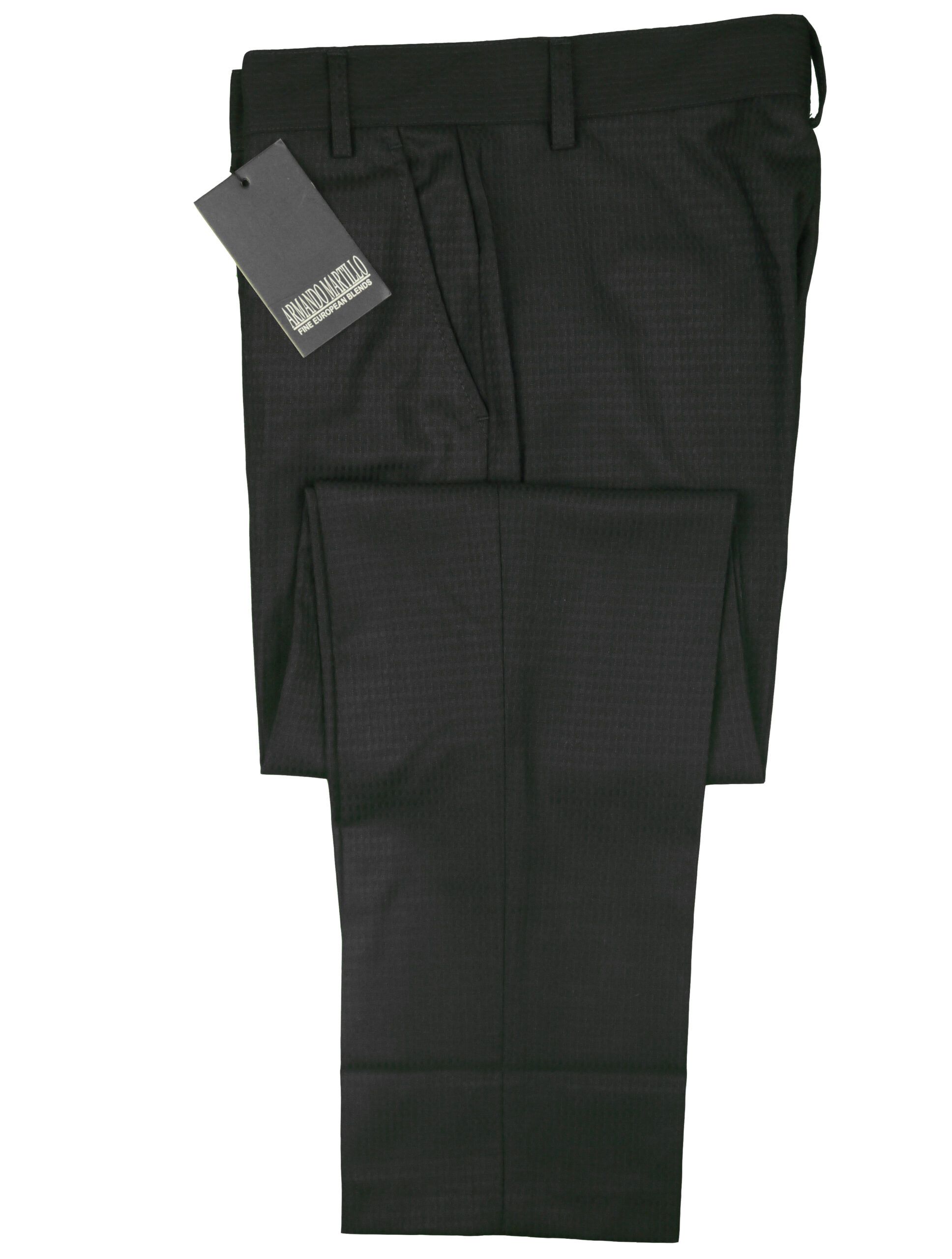ARMANDO MARTILLO Boys Navy Stripe Regular Fit FF Adjustable Waist Dress Pant