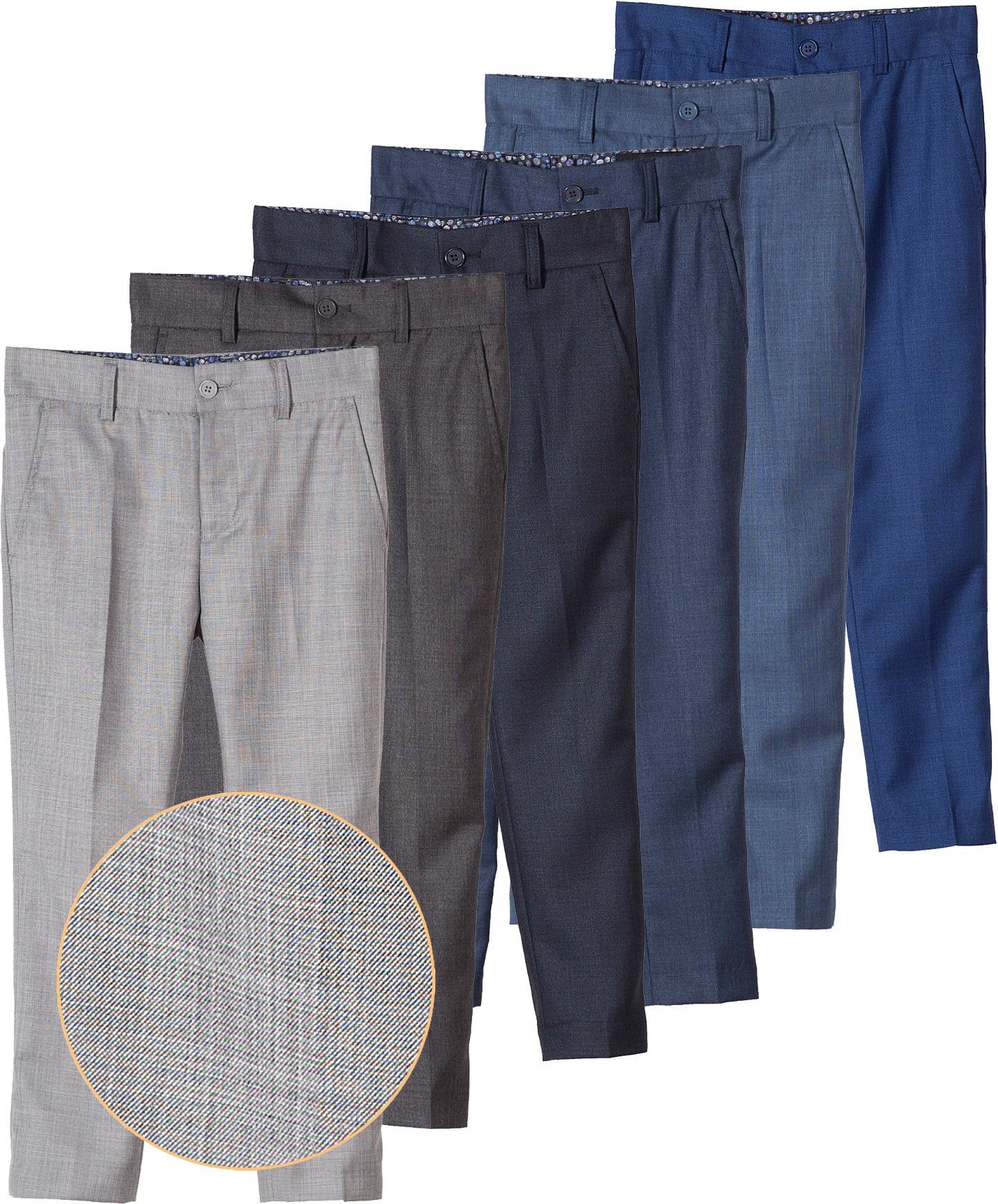 ARMANDO MARTILLO Boys Skinny Fit Adjustable Waist Subtle Tweed Dress Pants 620SK
