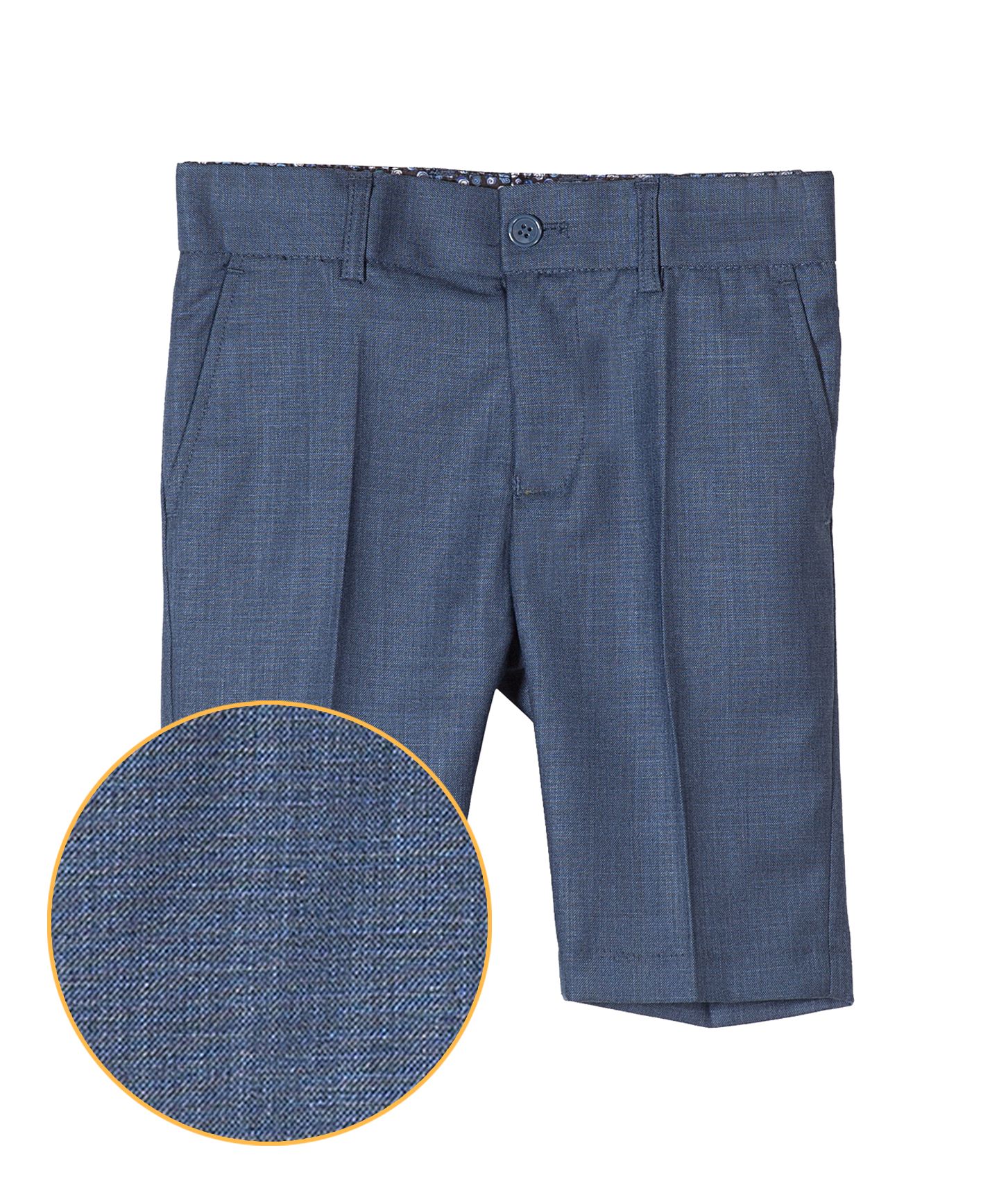 ARMANDO MARTILLO Boys Slim Fit Adjustable Waist Textured Color Dress Shorts  - dusty-blue / 18m
