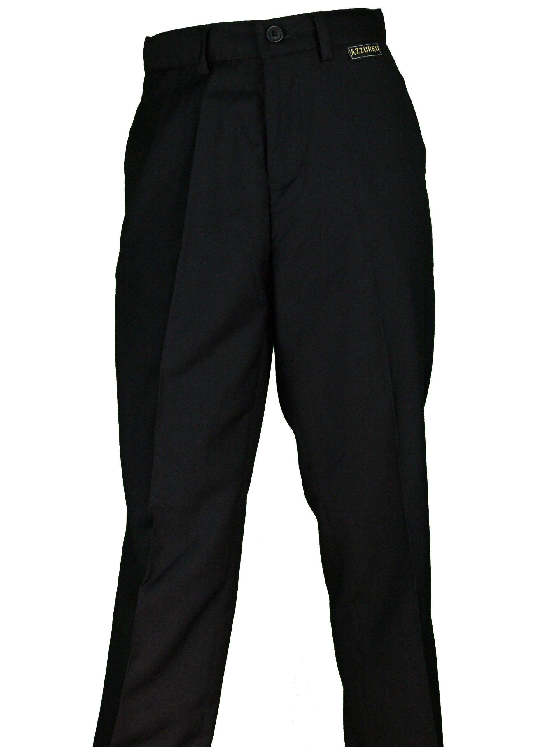 AZZURO Boys Classic Fit Adjutable Waist Navy Dress Pants