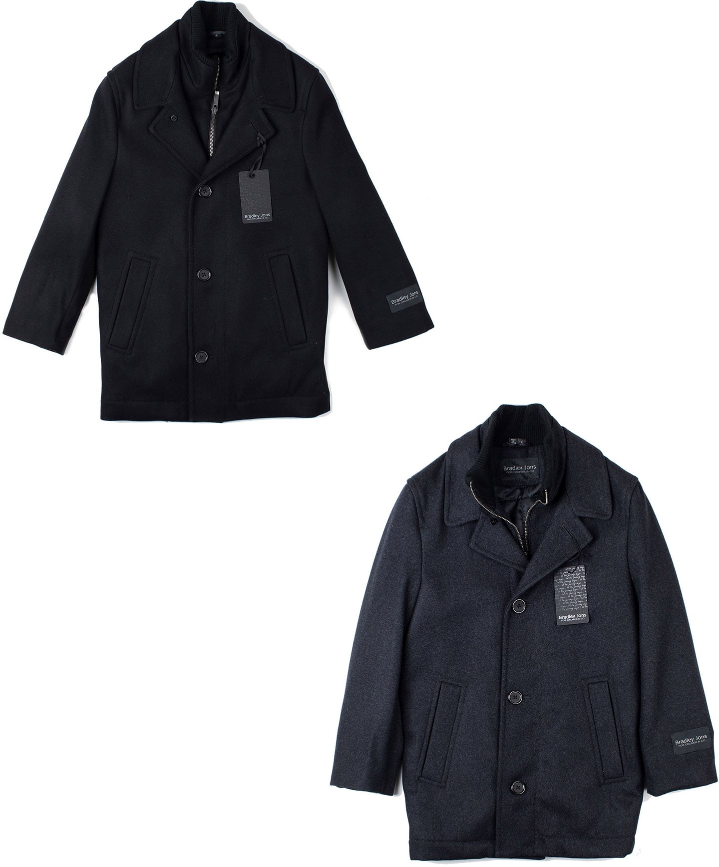 BRADLEY JONS WADE JR BOYS BUTTON AND ZIPPER WOOL BLEND JACKET