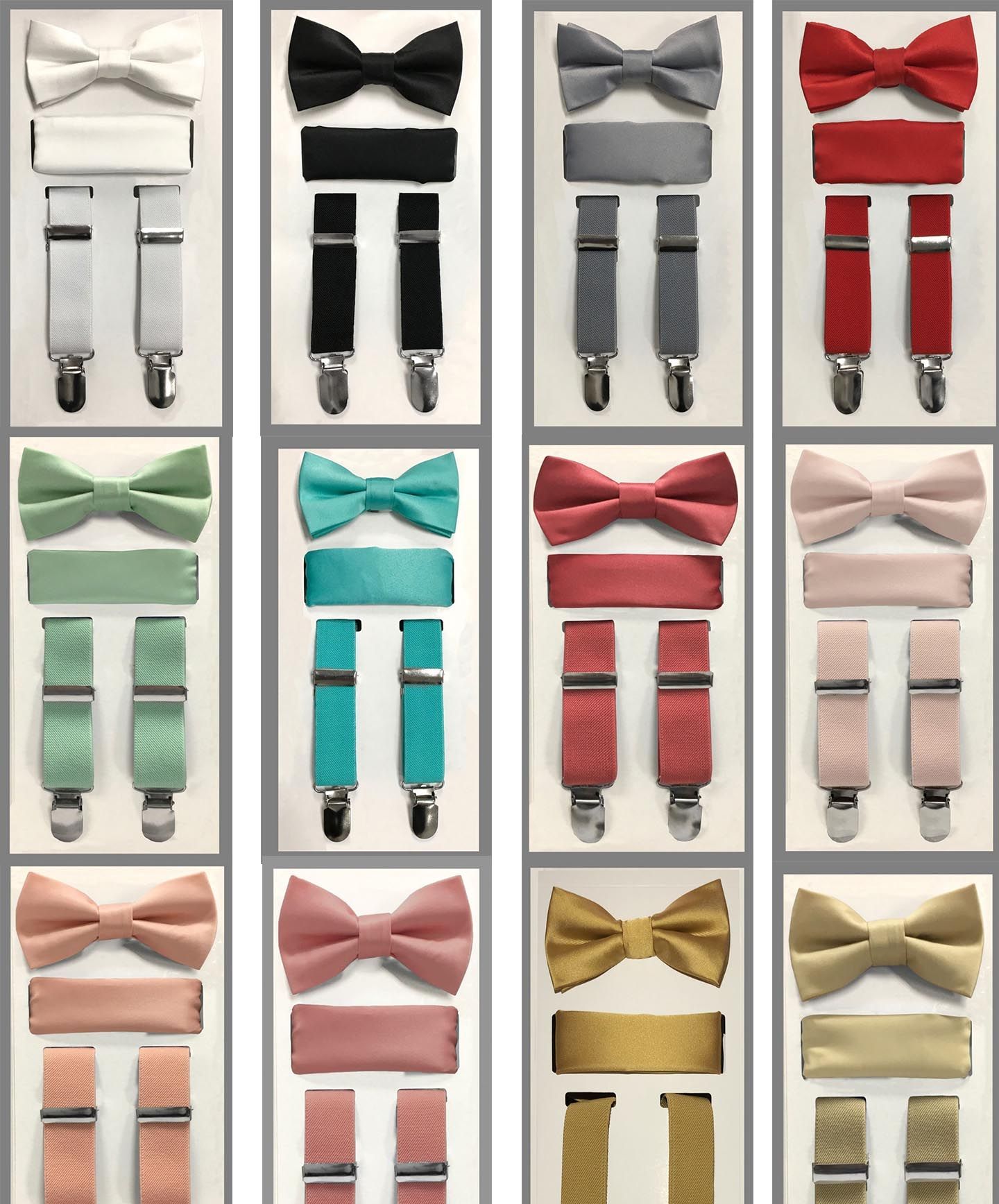 BRAND Q INC Boys Microfiber Blend Suspenders & Bowtie & Hanky Set - KSBH10