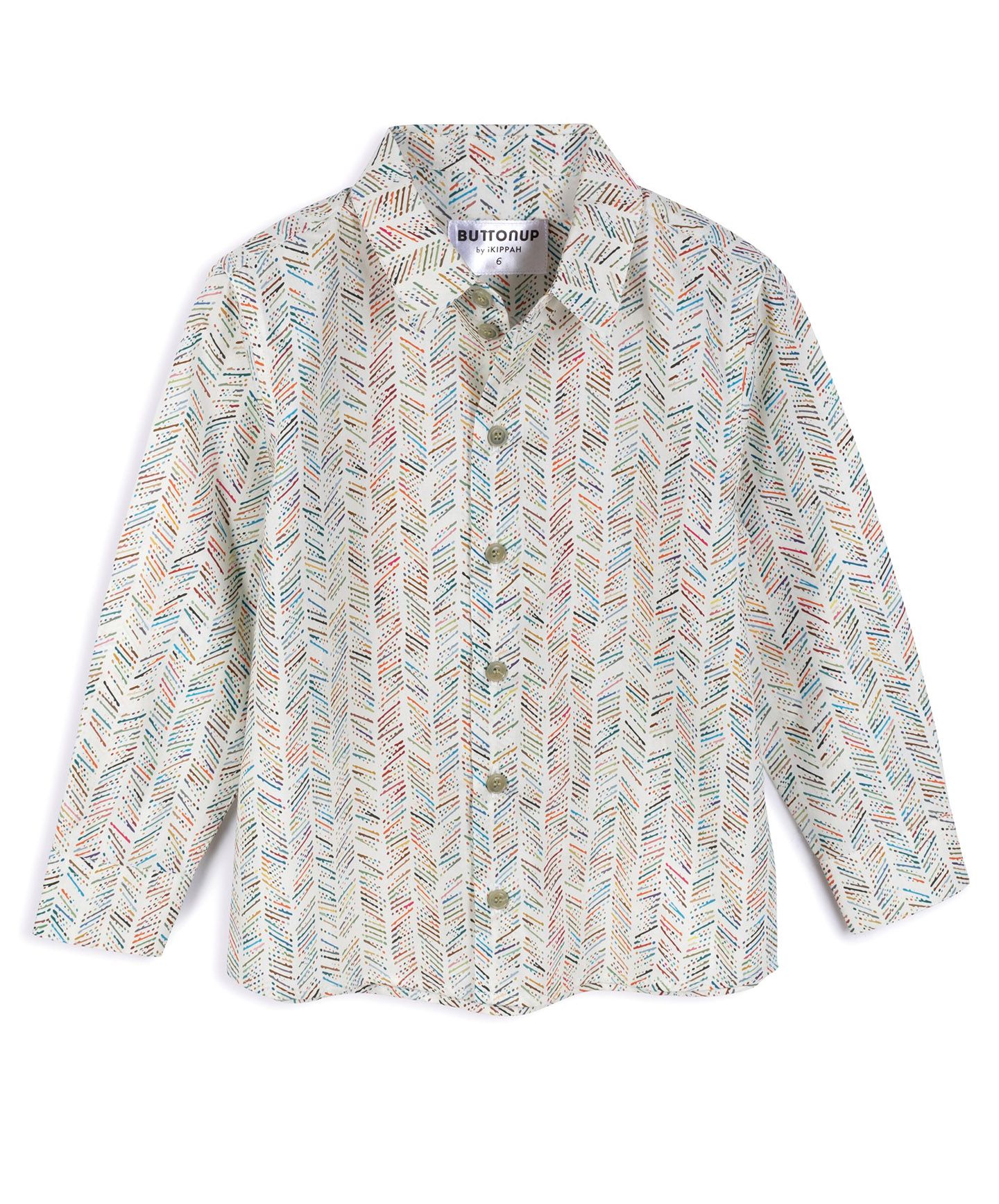 BUTTONUP BY IKIPPAH Boys Long Sleeve Colored Striped Design Cotton Dress Shirt