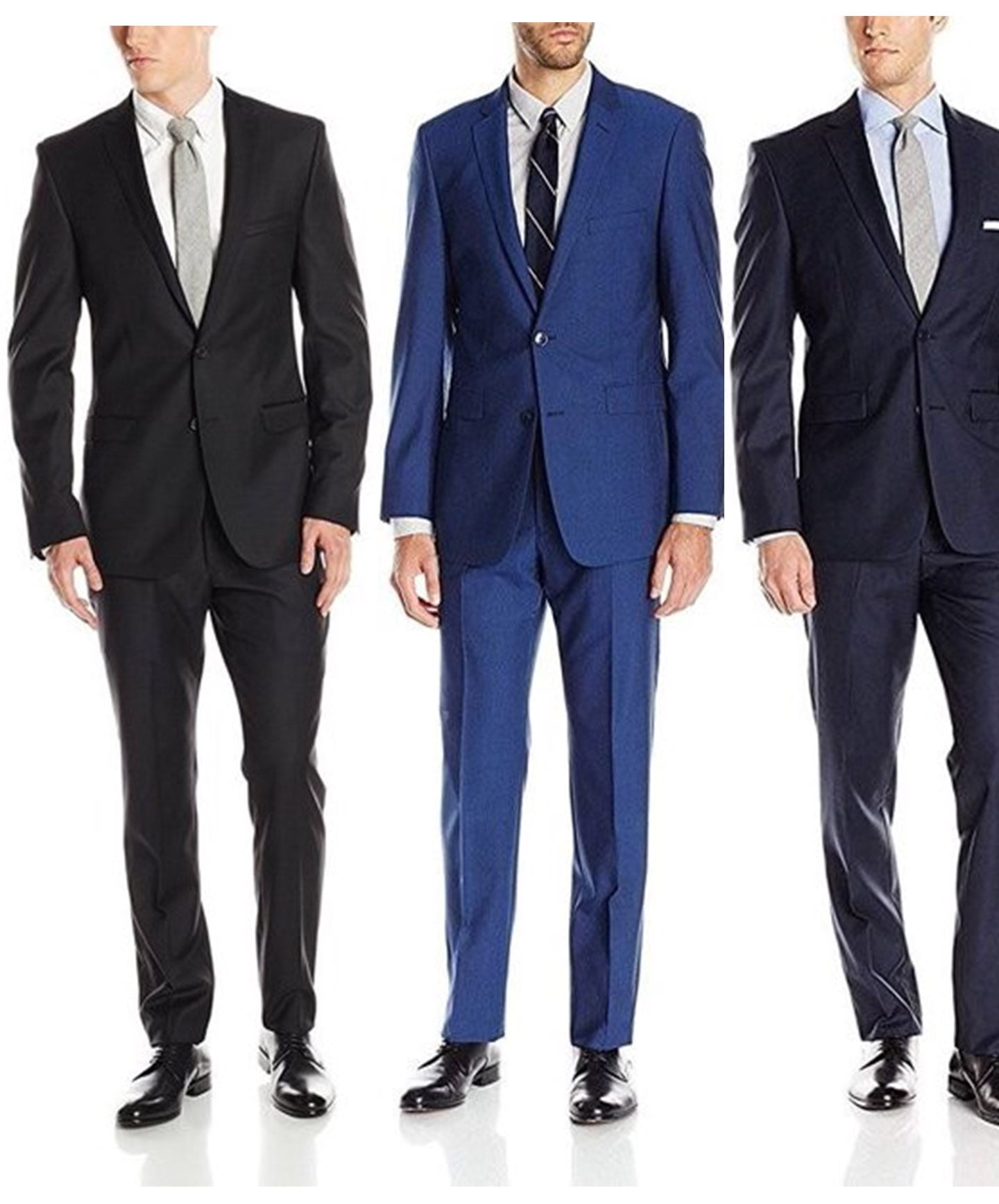 CREATIVE Mens Classic Fit 2 Piece Microfiber Blend Solid Suit - 3