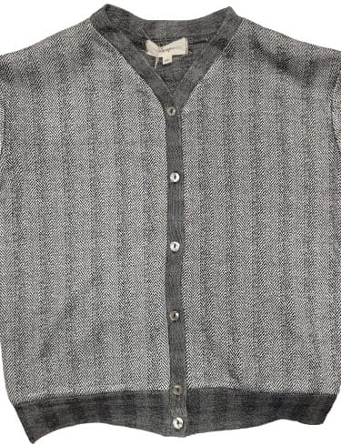 CREPE BOYS HERRINGBONE CARDIGAN BUTTON DOWN SWEATER - Image 2
