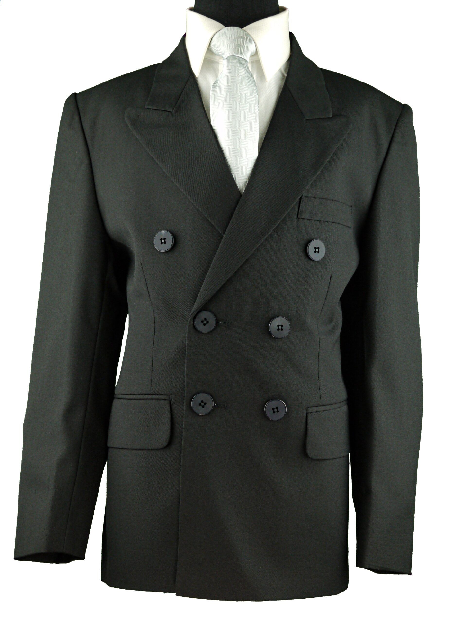 CRIVELLI Boys Classic Fit Black Suit - Double Breasted