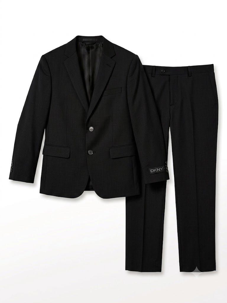 DKNY Boys Black Check Suit