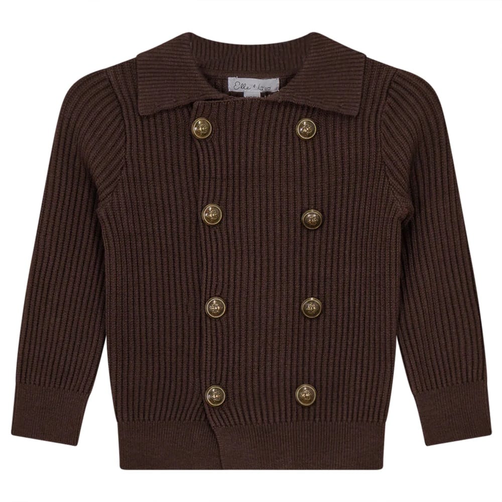 ELLE & BOO RIB KNIT MOCK NECK CARDIGAN