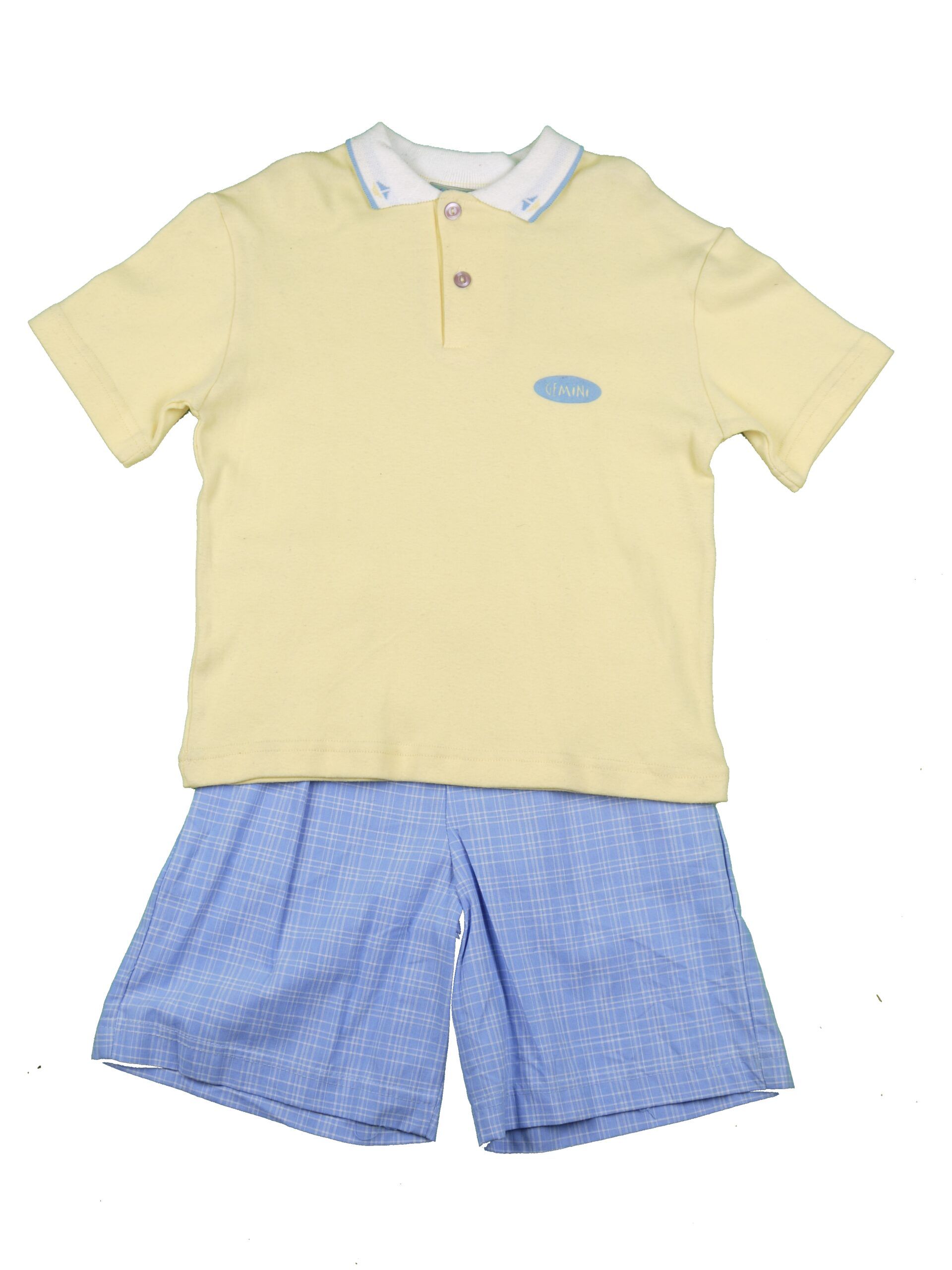 ENFANTS SUR MAINE Boys Yello Polo Shirt With Blue Shorts