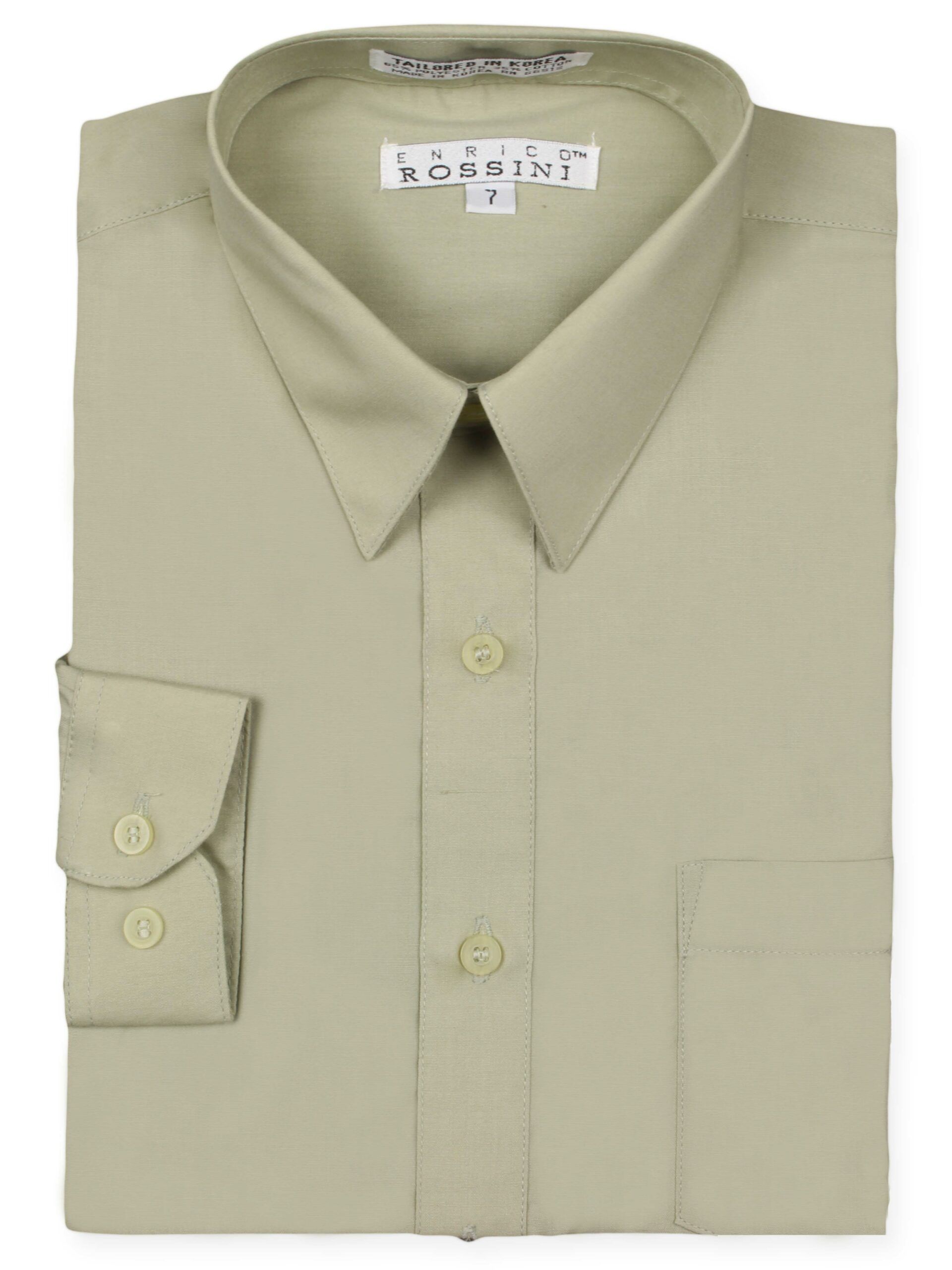 Enricco Rossini Boy's Classic-Fit Long-Sleeve Green-Moss Dress Shirt 66918 - Boytique % Enricco Rossini Boy's Classic-Fit Long-Sleeve Green-Moss Dress Shirt 66918 - Boytique %