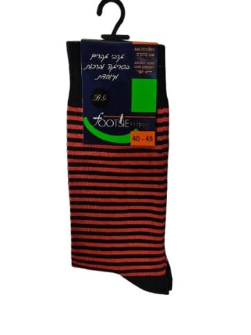 FOOTSIE HAPPY MENS COTTON BLEND BRICK STRIPE DESIGN SOCKS