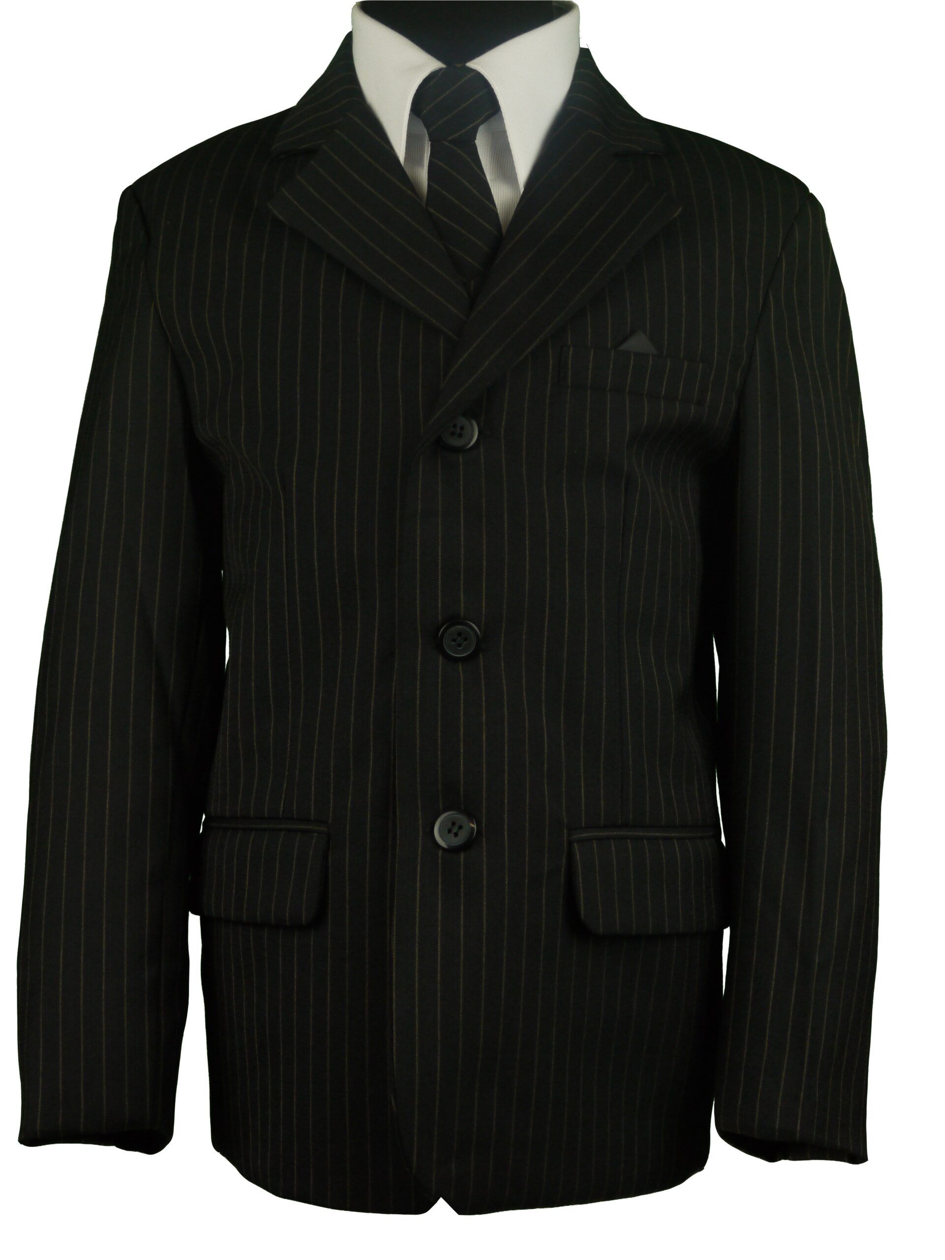 FOUGER 228B Brown Srtipe 3-Button 5 Piece Suit. Pant-Pleated, Elastic Back