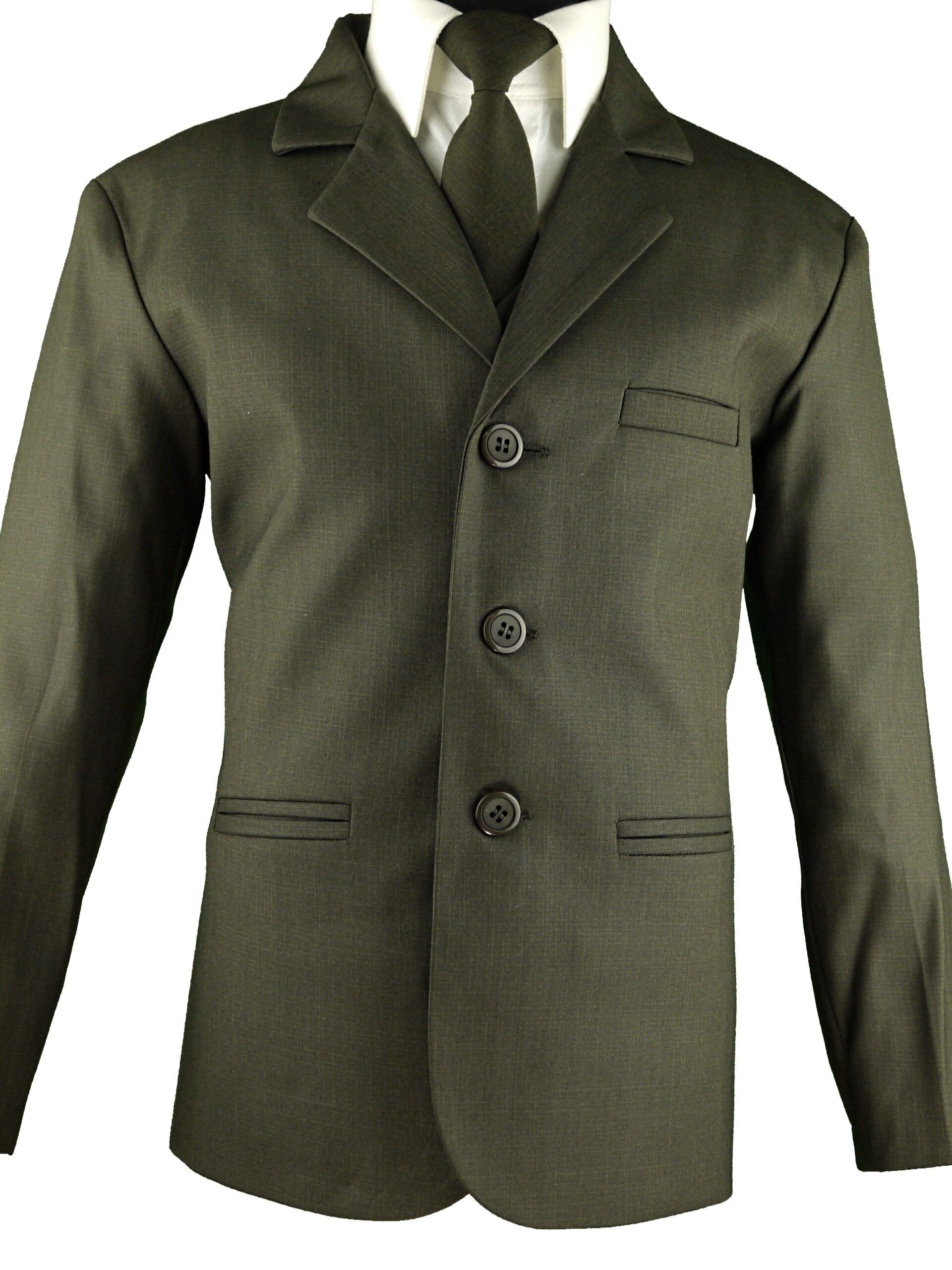 FOUGER Boys Classic Fit Brown Pleated Suit - 5 piece