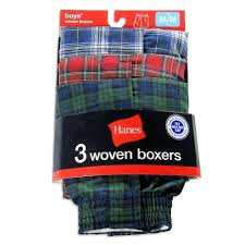 HANES Boys Woven Boxer - 3 pack