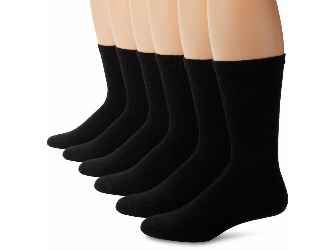Hanes Men's Active Cushion Crew Socks 6-Pack - Black
