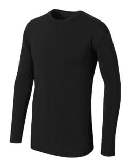 HANES Mens Loon Sleeve Black Thermal Shirt