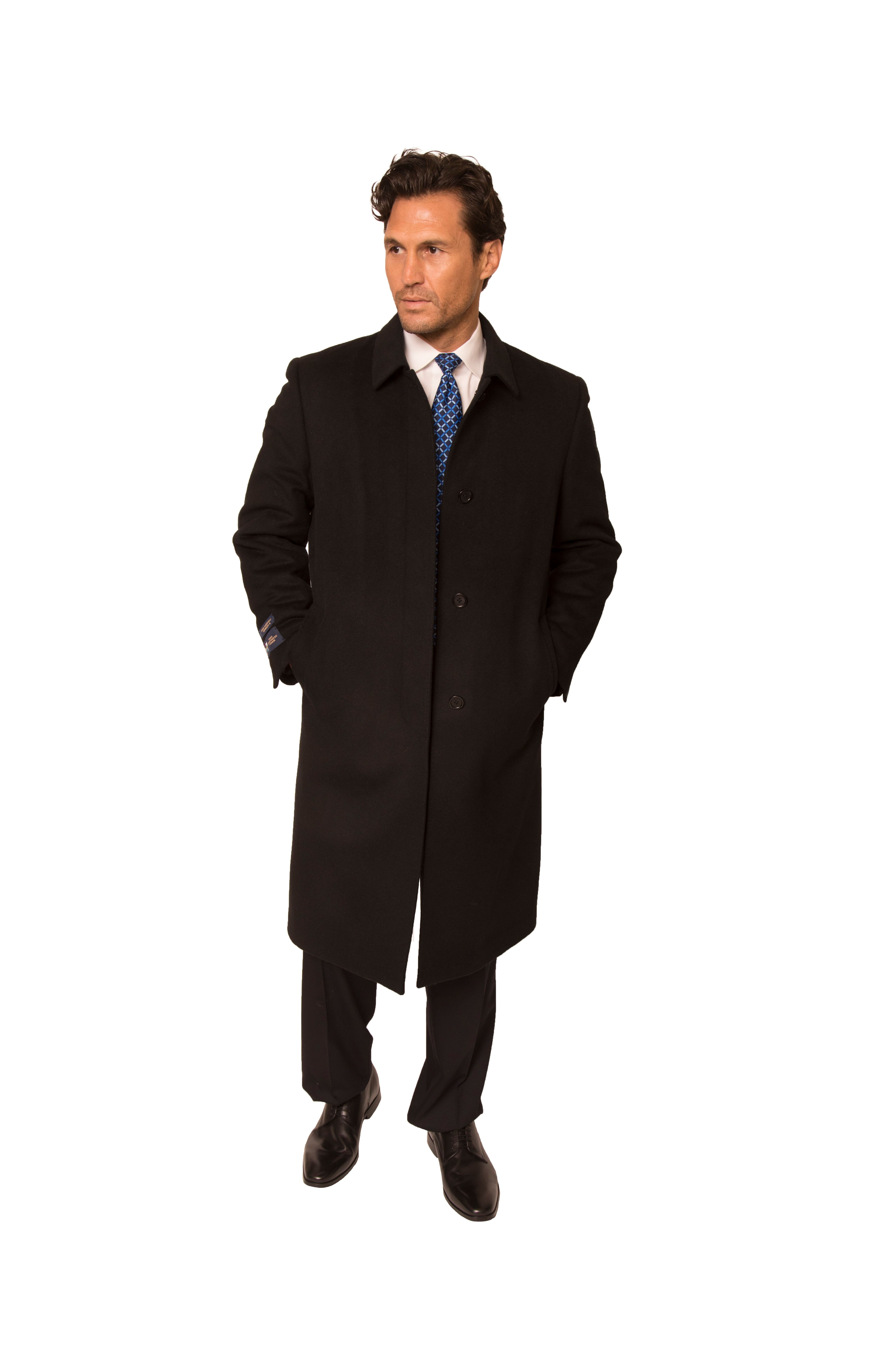 HART SCHAFFNER MARX MENS WOOL & CASHMERE FULL-LENGTH COAT