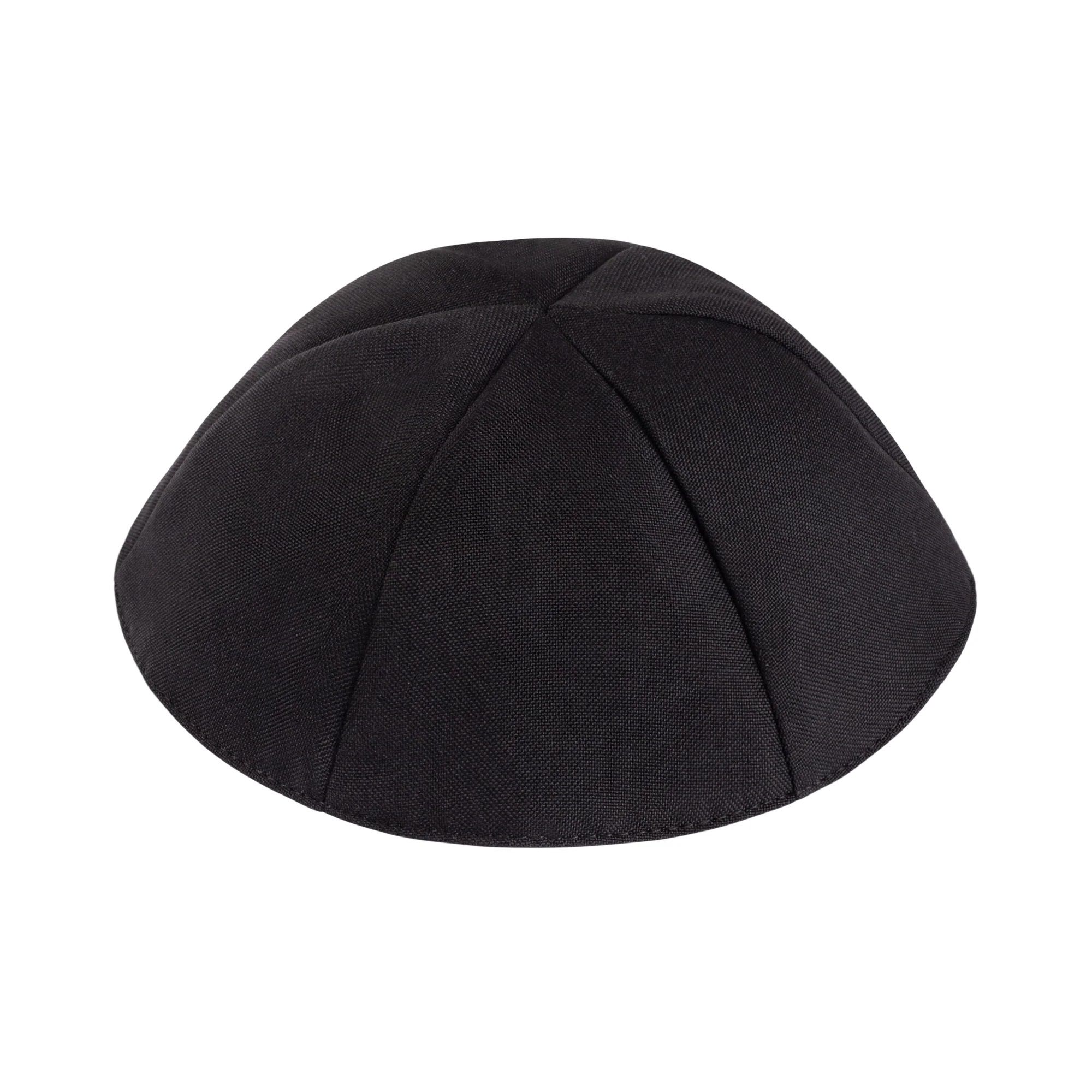 IKIPPAH BLACK TERYLENE 6 PANEL YARMULKE