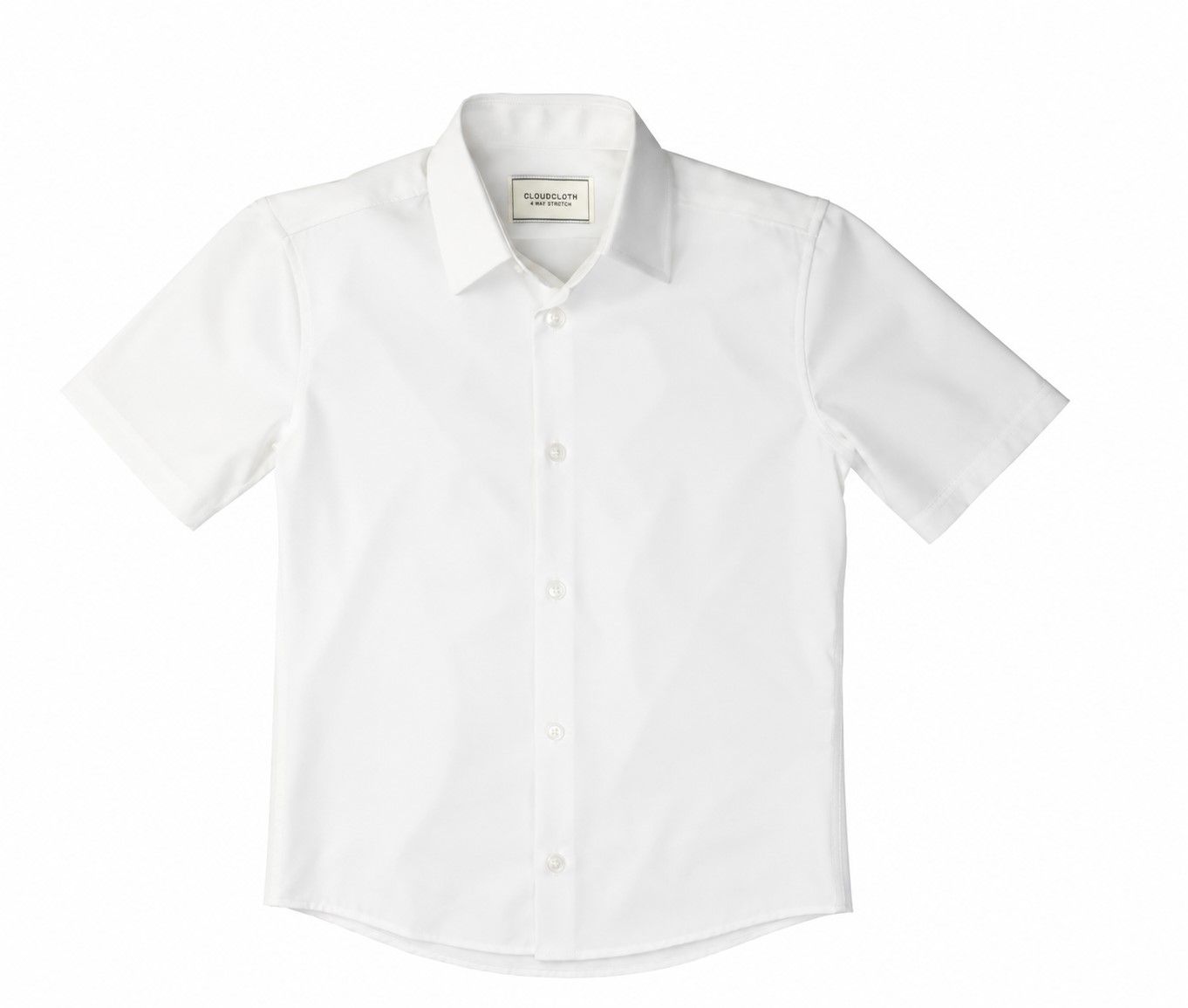 ISAAC MIZRAHI CLOUDCLOTH BOYS CLASSIC FIT SHORT SLEEVE 4-WAY STRETCH DRESS  SHIRT - white / 18-20-2