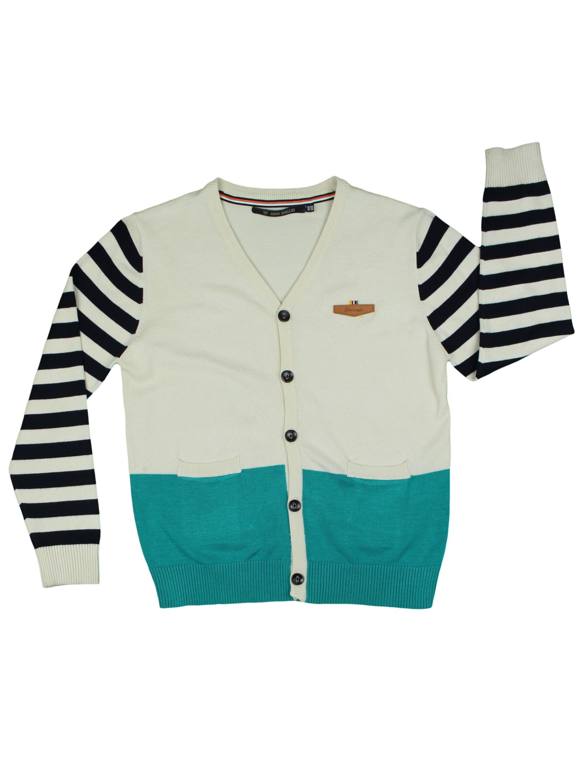 JOHN BIAGGIO, TAUPE, BUTTON DOWN, CARDIGAN SWEATER.