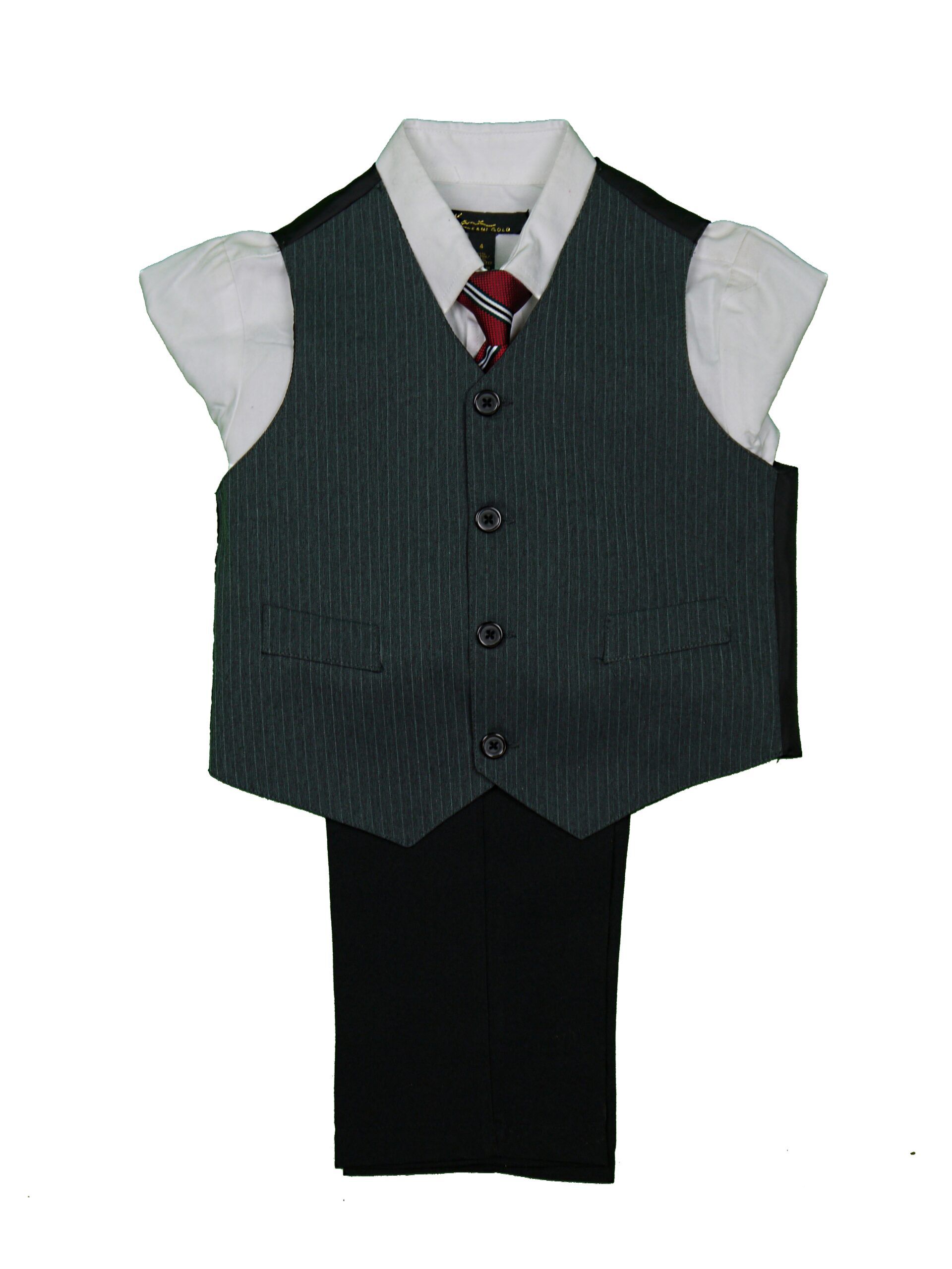 KANI GOLD Boys Classic Fit Black Suit Vest With Pants