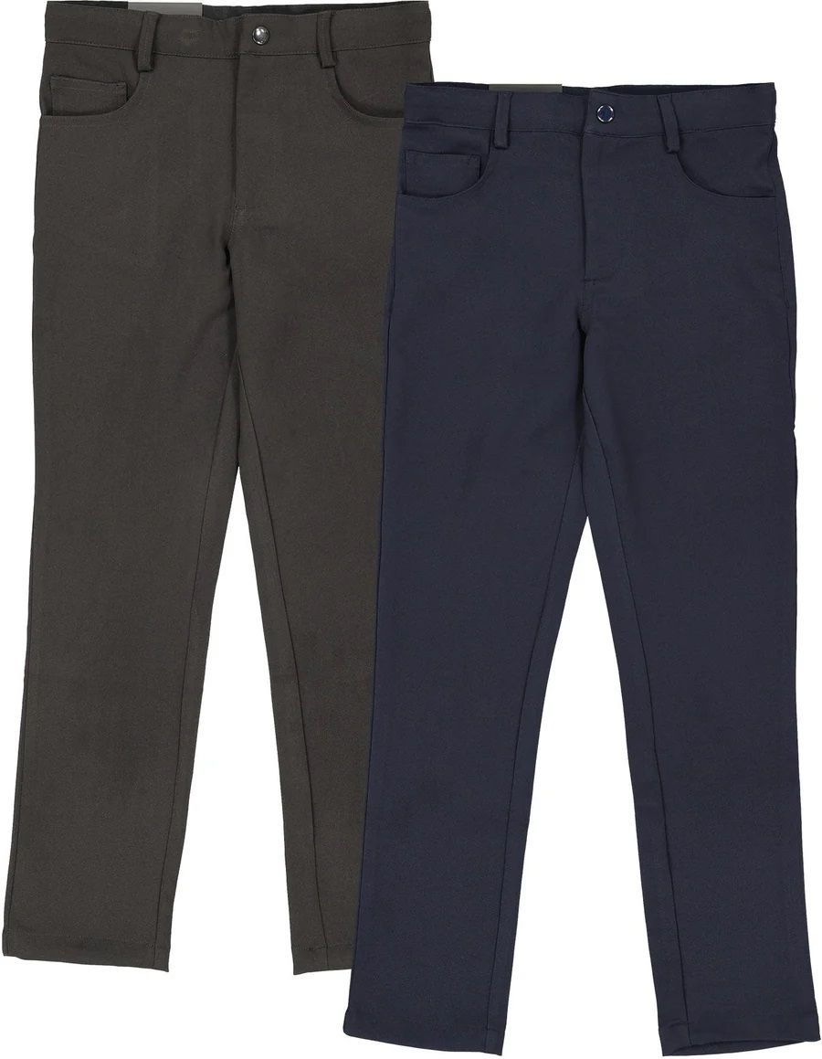 L & Z FIT BOYS SLIM FIT KNIT STRETCH TECH 5 POCKET DRESS PANTS