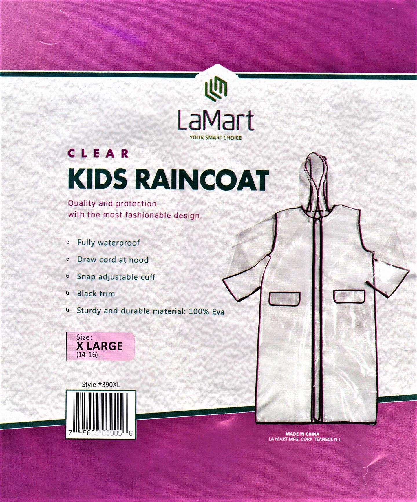 LA MART Kids Clear Raincoat - 390